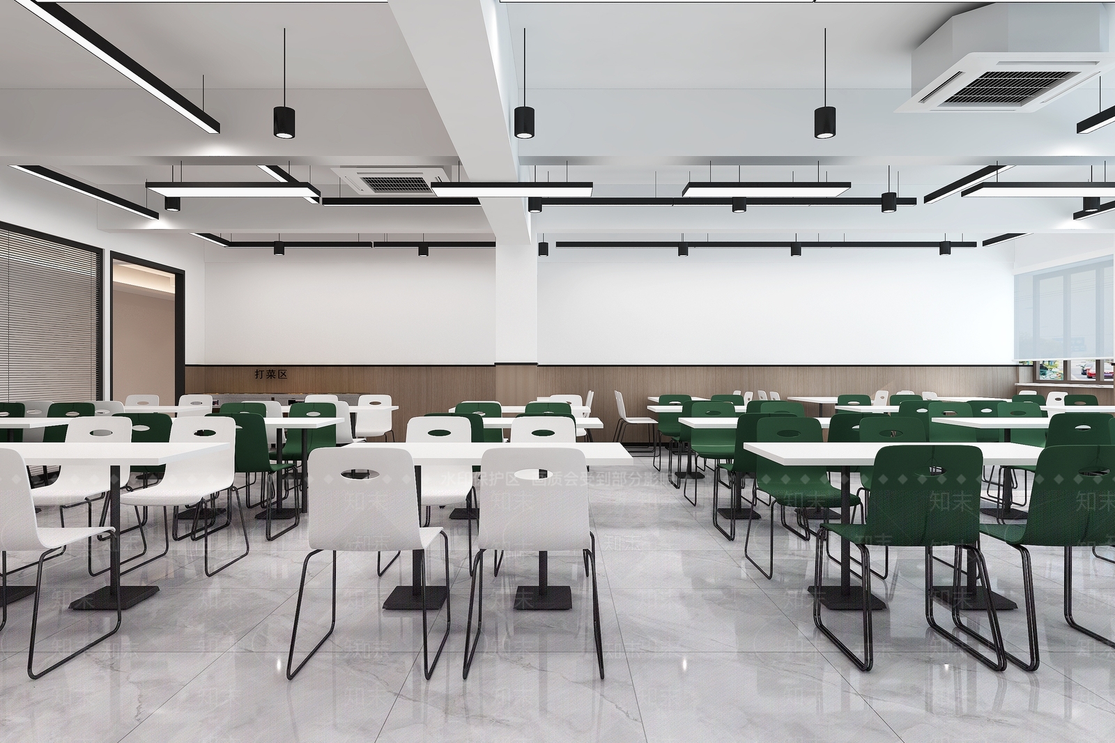 现代简约食堂3D模型下载【ID:1198053901】