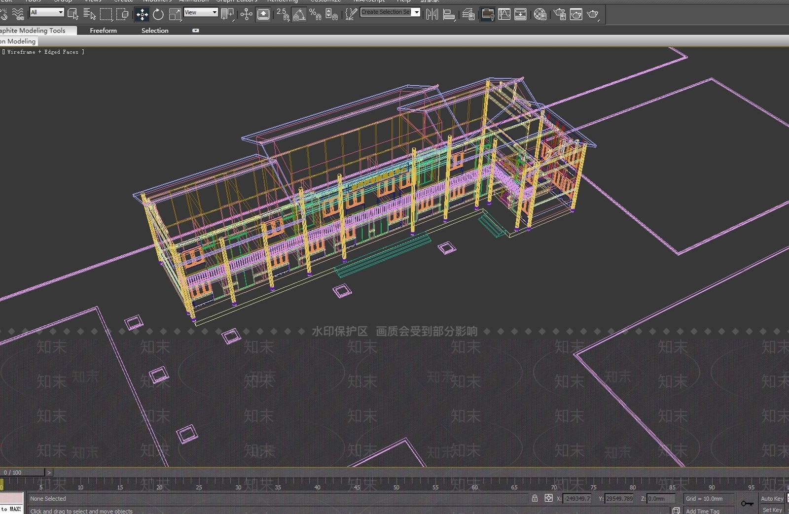 中式社区服务中心3D模型下载【ID:1198056446】