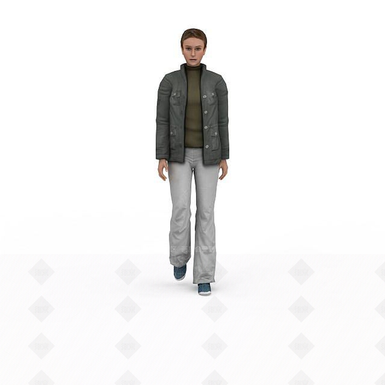 现代短发女人3D模型下载【ID:1198058025】