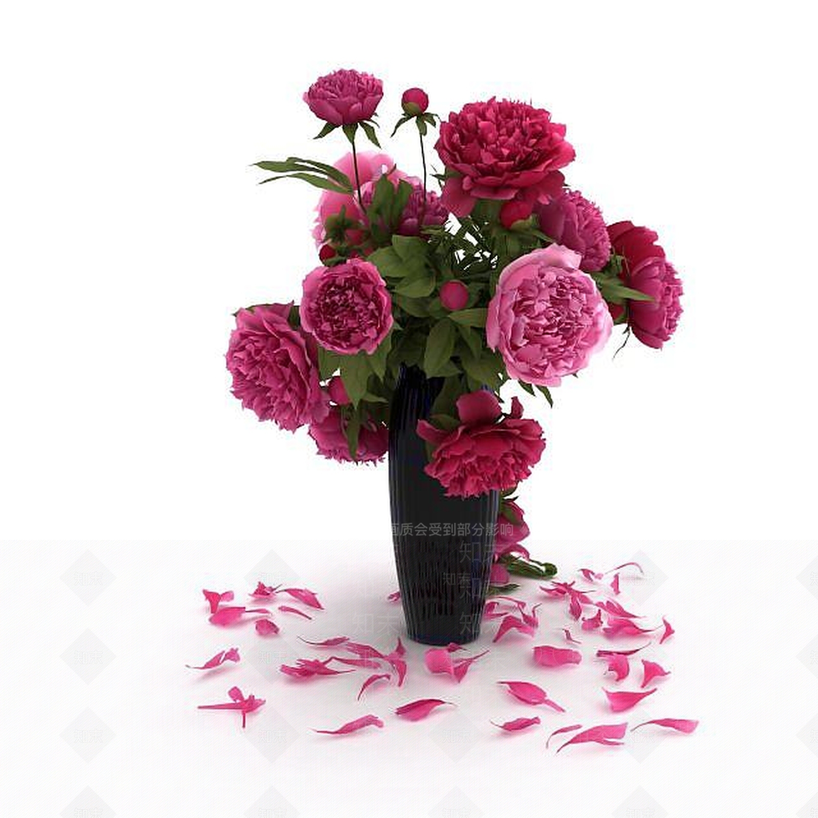 现代牡丹花3D模型下载【ID:1198058229】