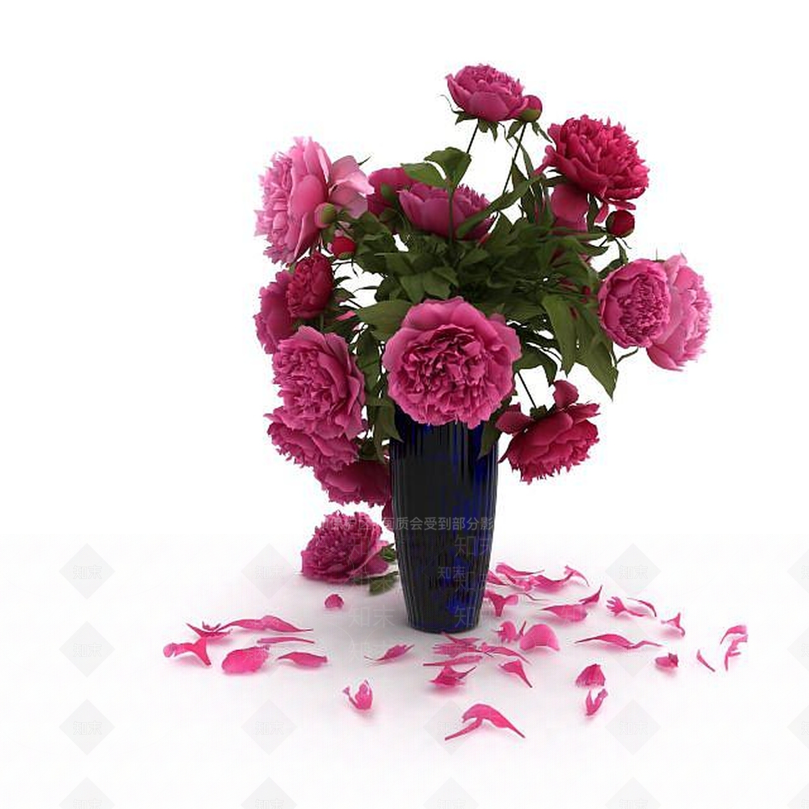 现代牡丹花3D模型下载【ID:1198058229】