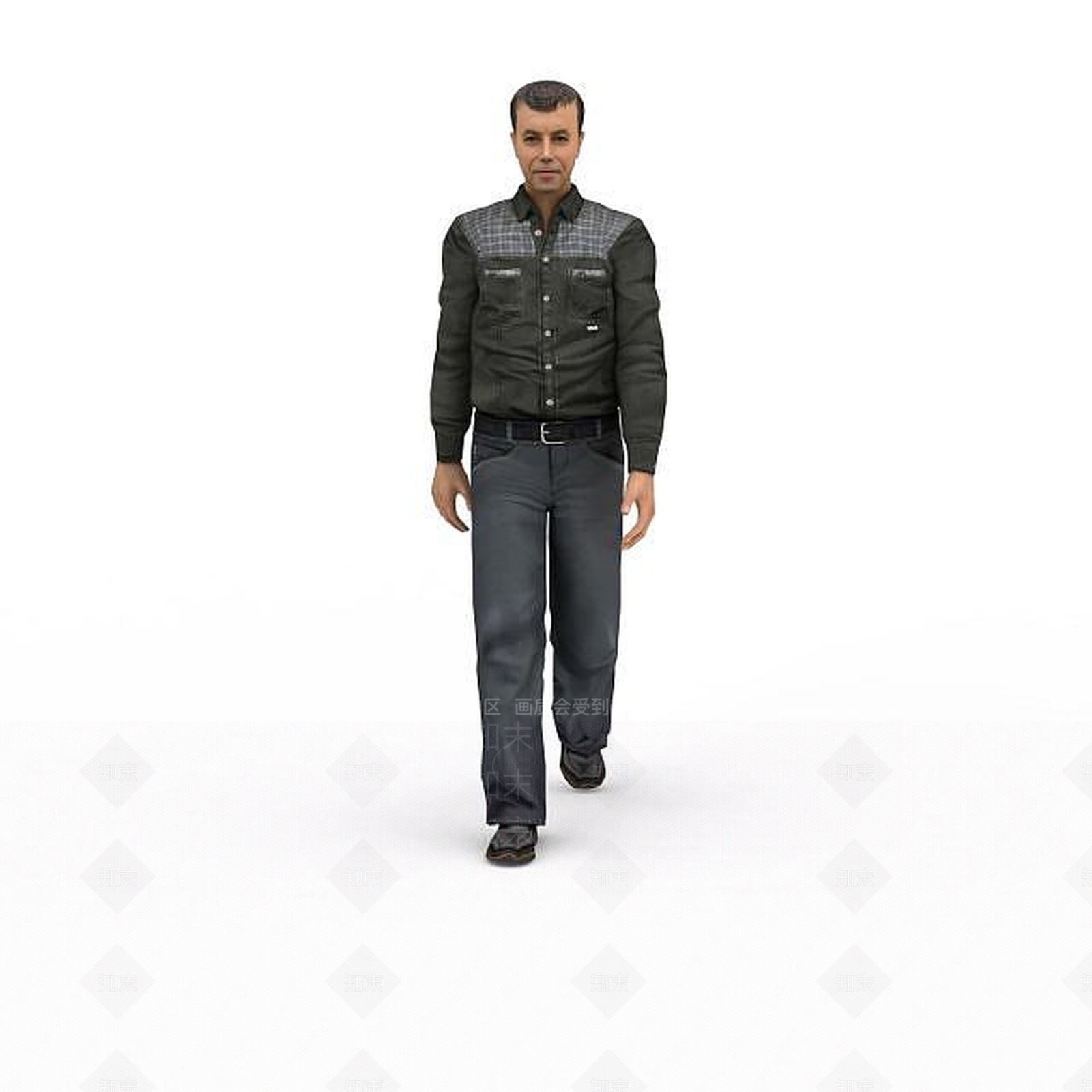 现代走路的人3D模型下载【ID:1198058373】