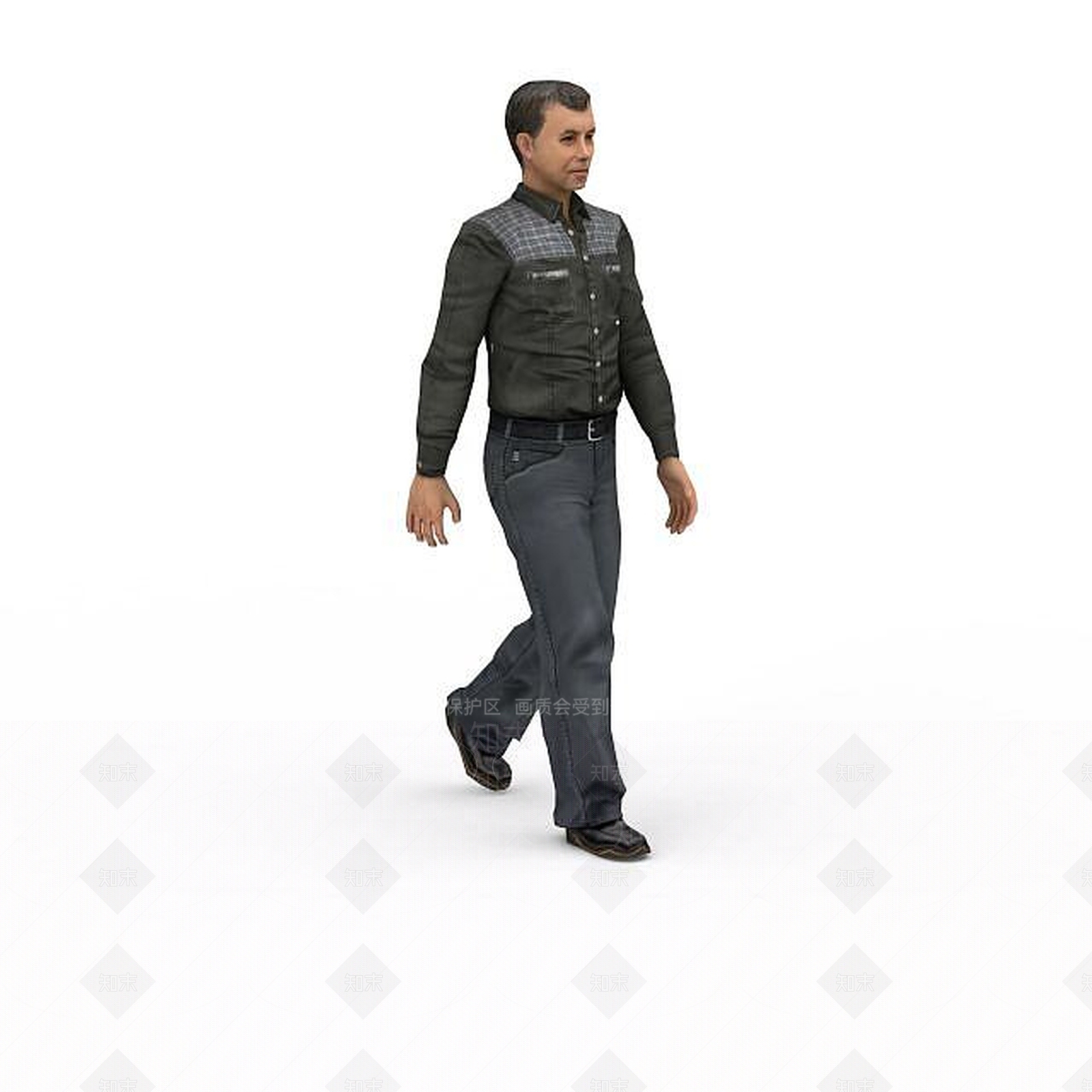 现代走路的人3D模型下载【ID:1198058373】