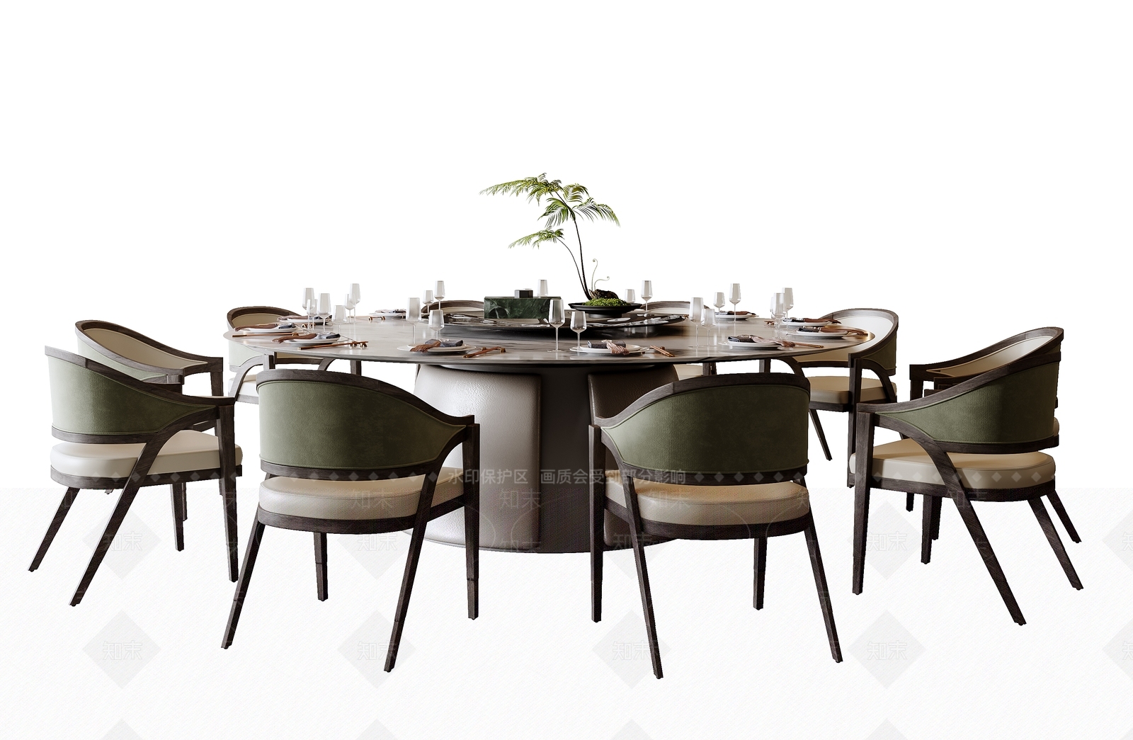 新中式中式餐桌椅3D模型下载【ID:1198058684】