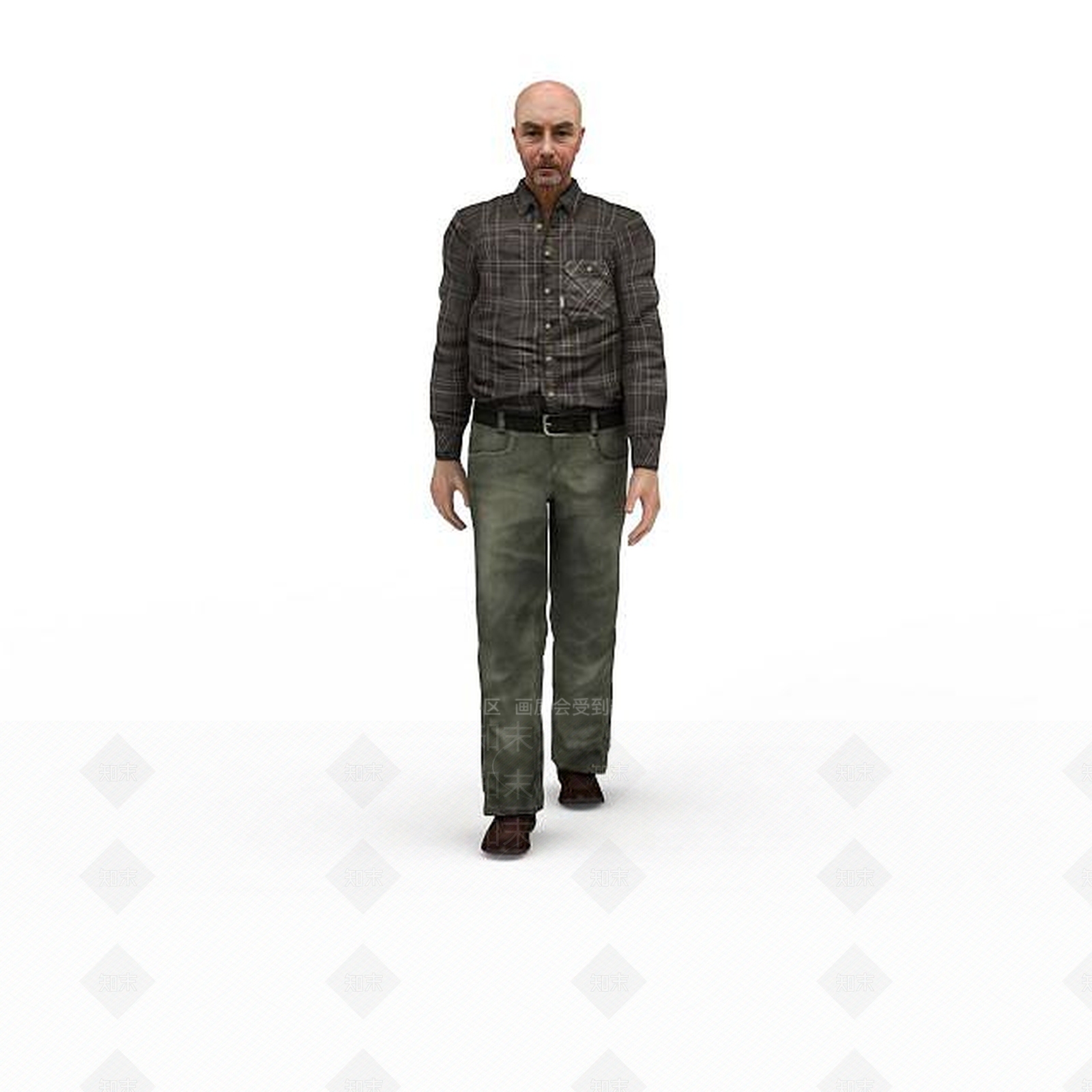 现代光头男人3D模型下载【ID:1198058741】