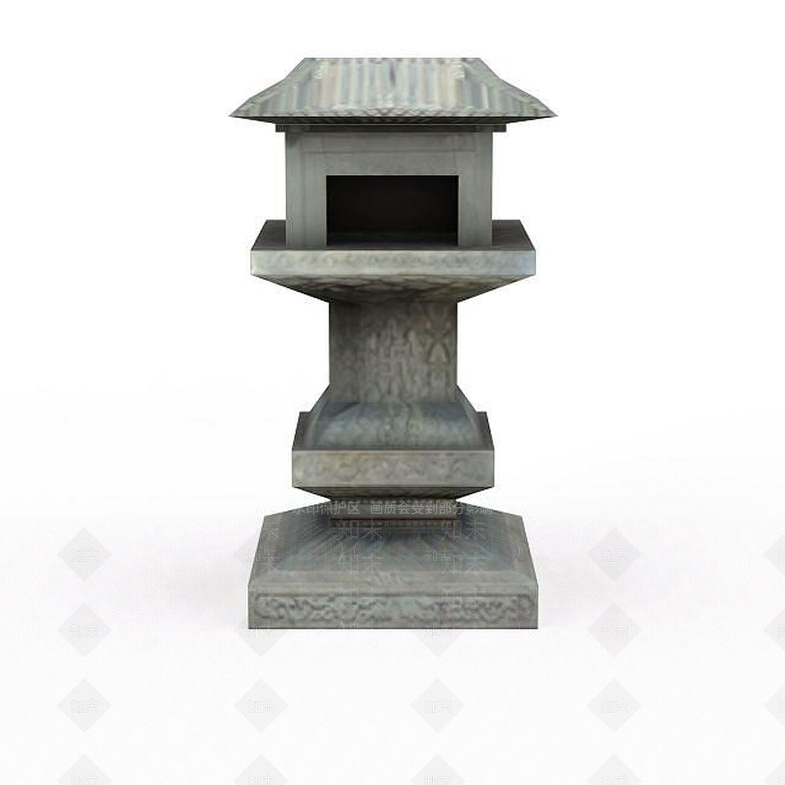 现代古建园林装饰3D模型下载【ID:1198060440】
