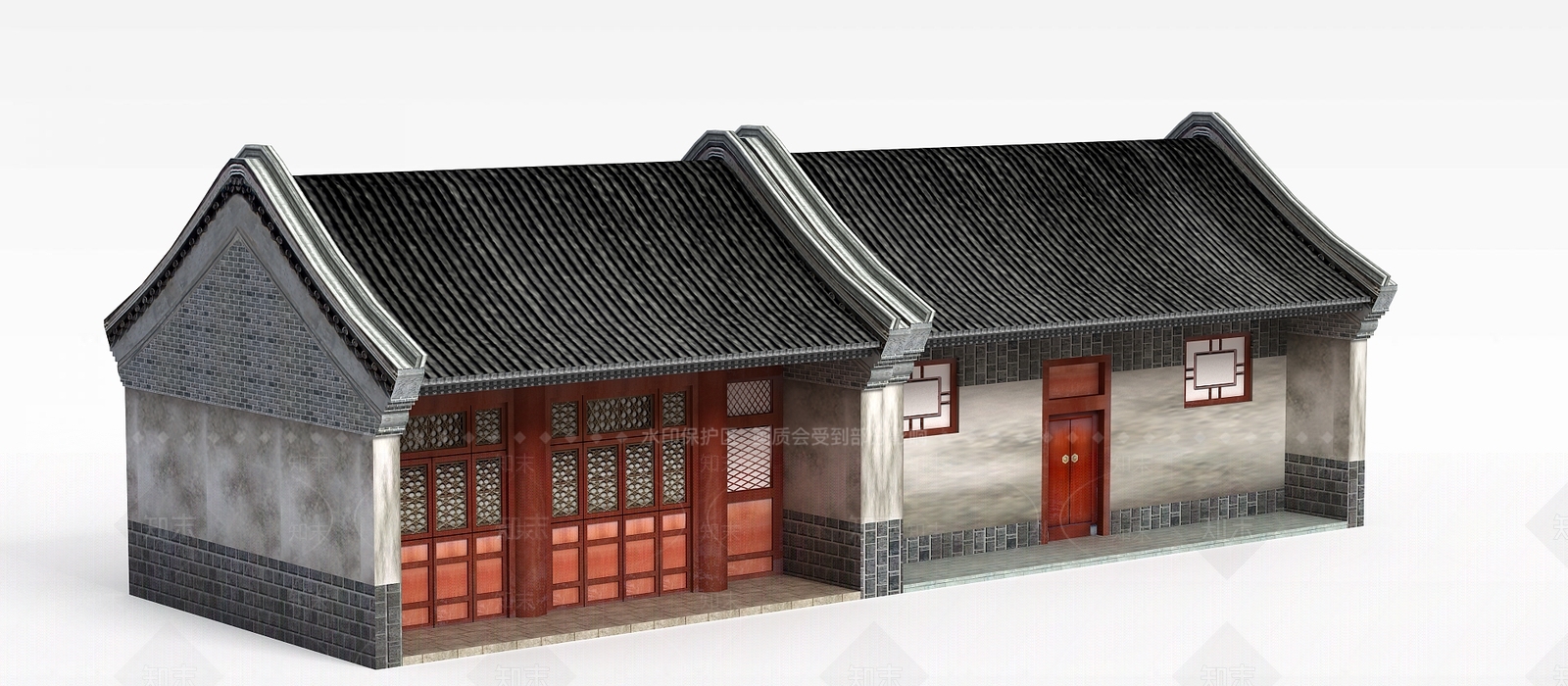 现代古建民居3D模型下载【ID:1198060588】