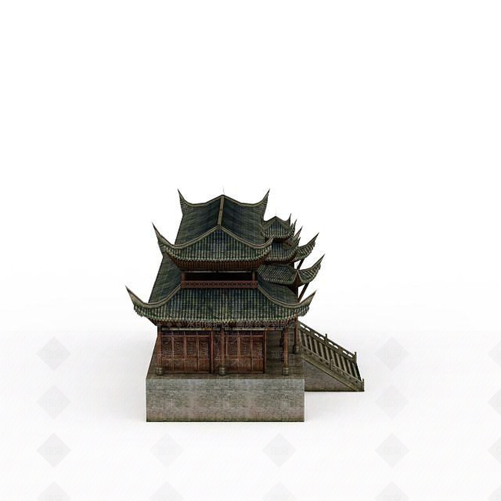 现代古代建筑楼阁3D模型下载【ID:1198060804】