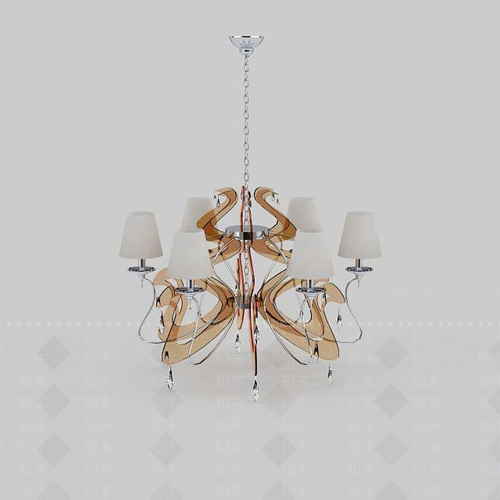 现代客厅装饰吊灯3D模型下载【ID:1198061314】