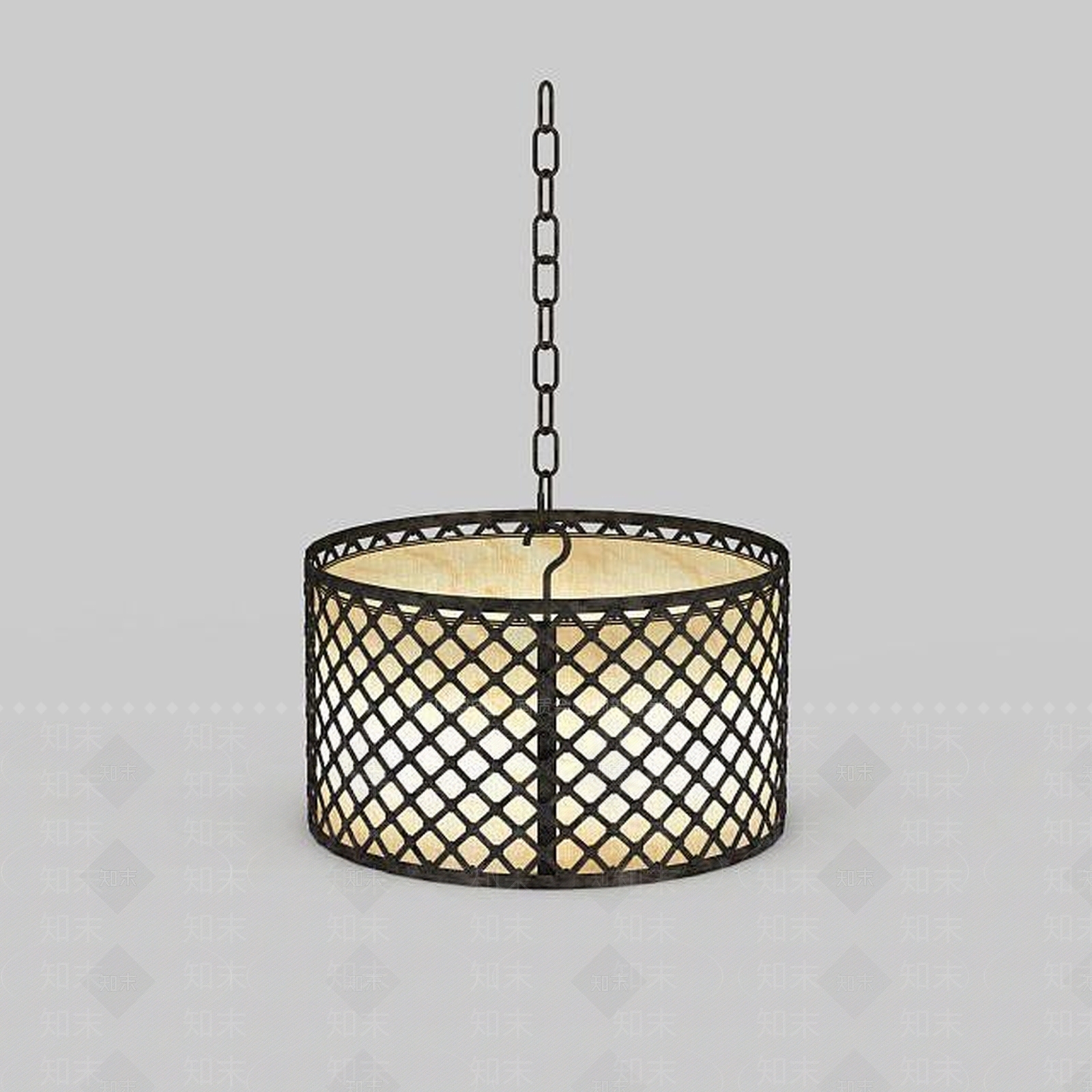现代铁艺灯罩吊灯3D模型下载【ID:1198061766】