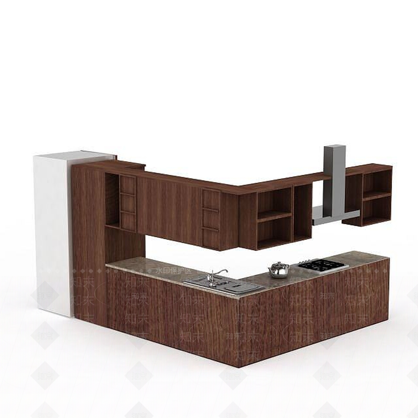 现代整体橱柜3D模型下载【ID:1198062715】