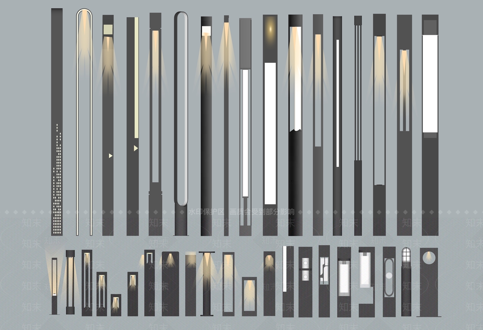 现代新中式景观灯SU模型下载【ID:1198063342】