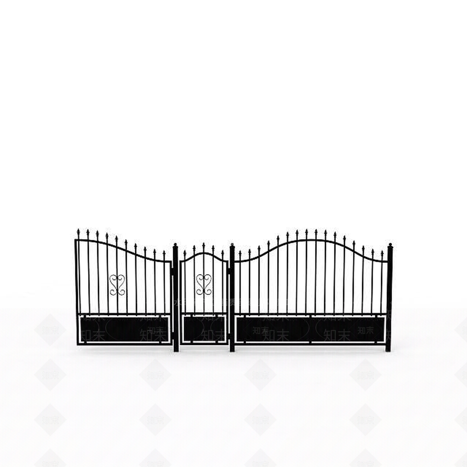 欧式古典欧式室外铁艺大门3D模型下载【ID:1198063585】