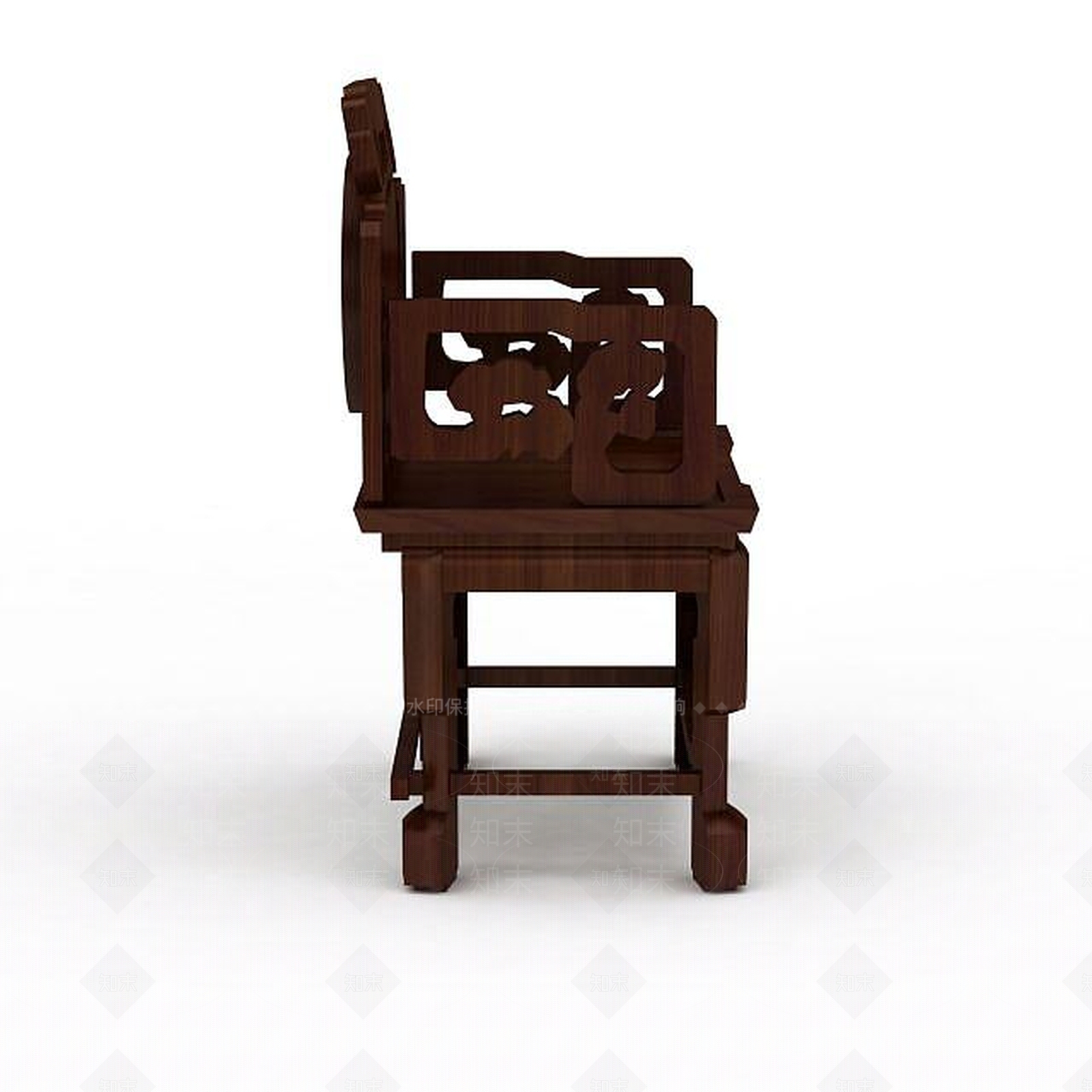 中式扶手椅3D模型下载【ID:1198063898】