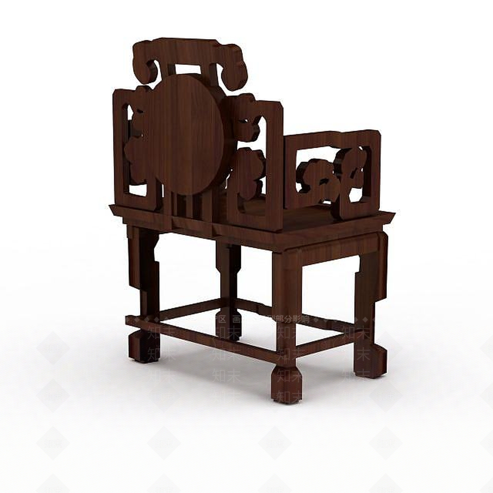中式扶手椅3D模型下载【ID:1198063898】