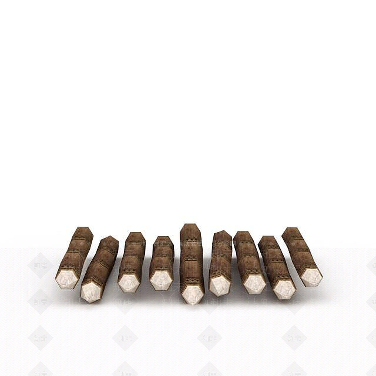 现代室外小品木头铅笔3D模型下载【ID:1198064370】