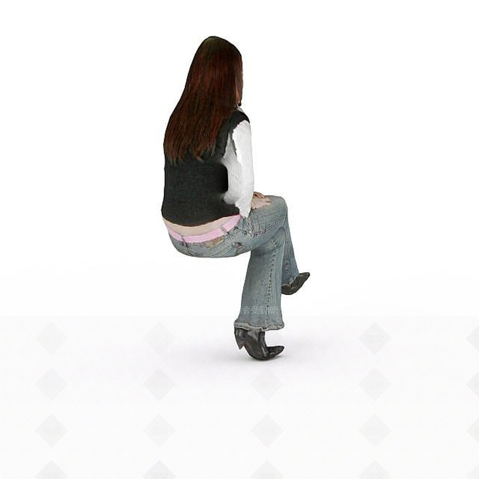 现代人物长发女人3D模型下载【ID:1198065341】