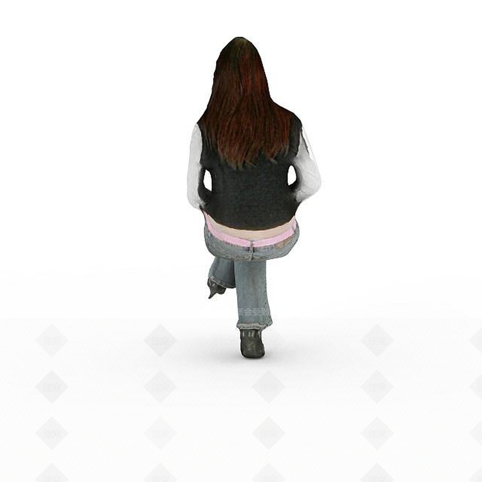 现代人物长发女人3D模型下载【ID:1198065341】