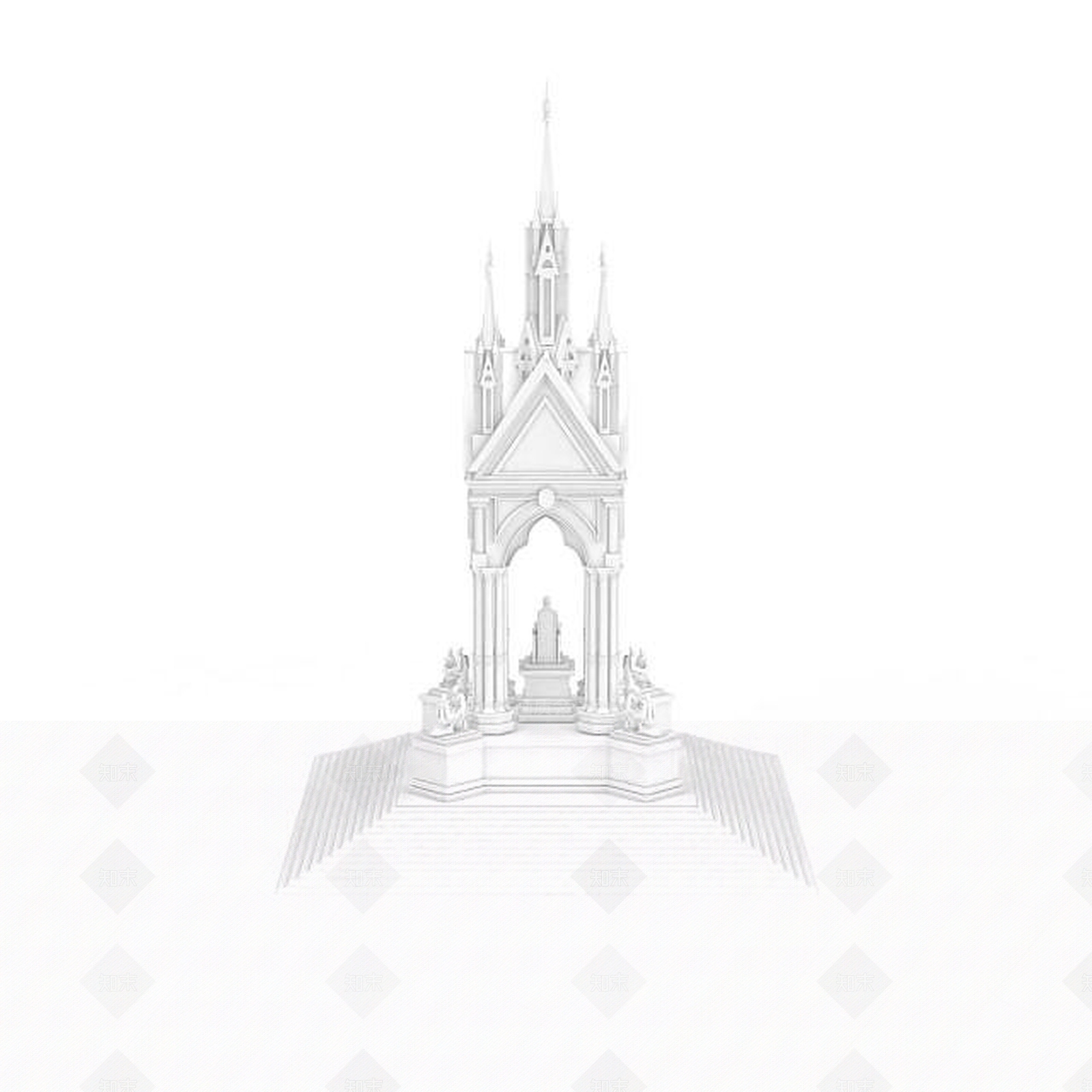 现代古建筑3D模型下载【ID:1198065941】