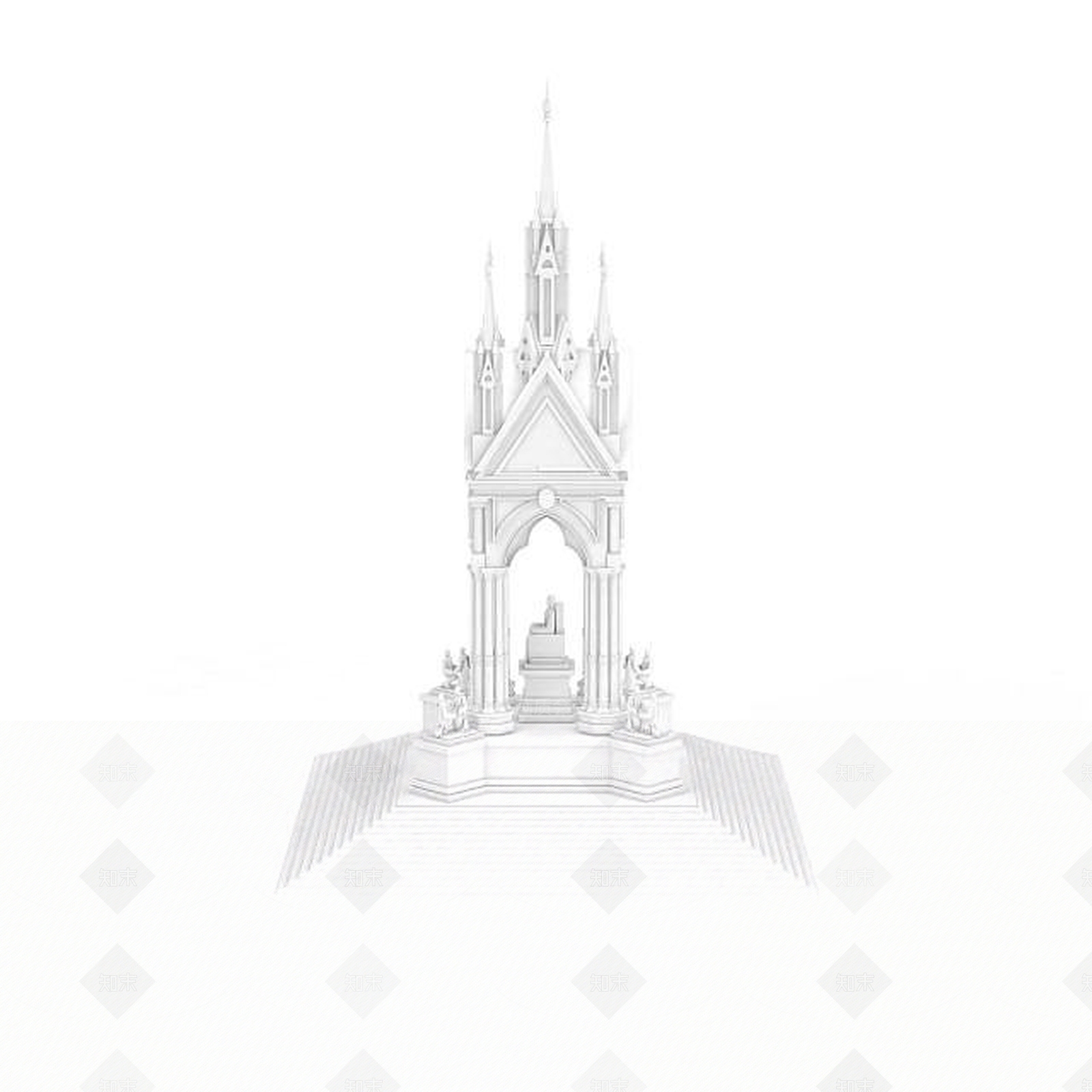 现代古建筑3D模型下载【ID:1198065941】