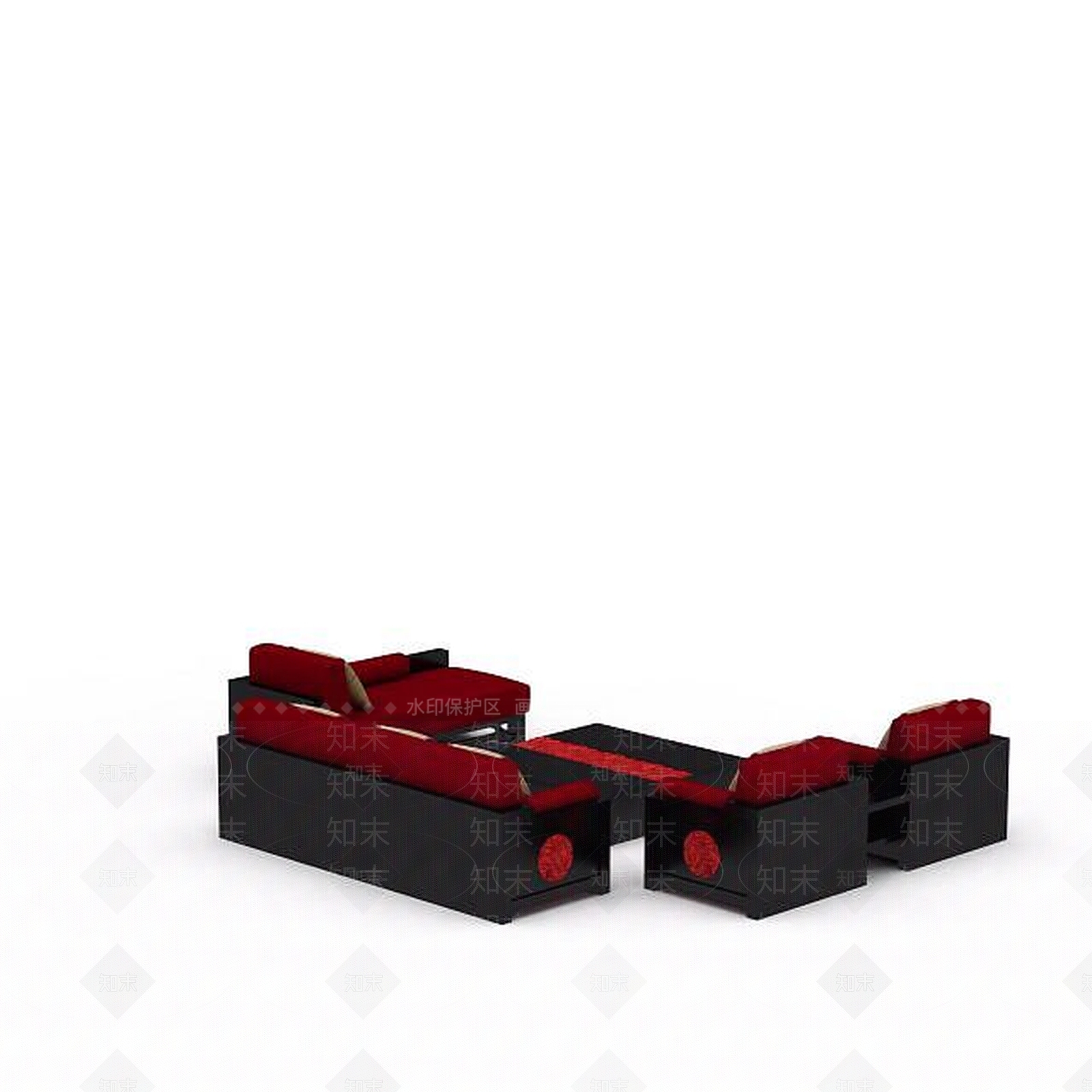 中式风格沙发3D模型下载【ID:1198066240】