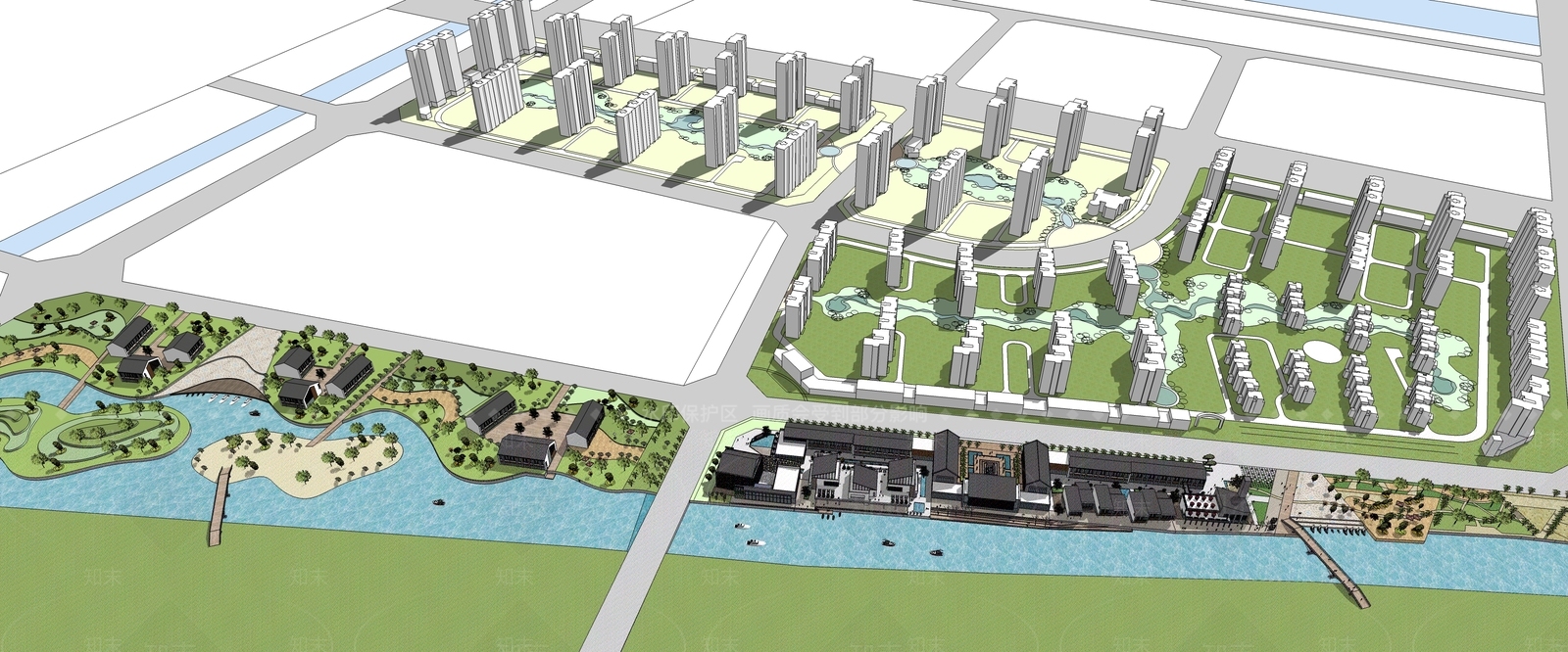 中式商业街SU模型下载【ID:1198066736】