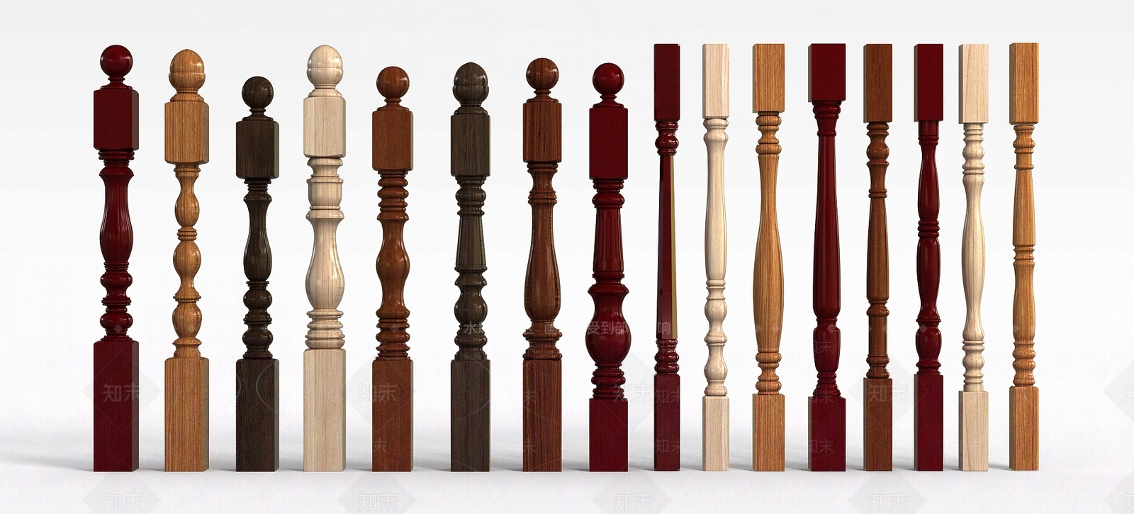 现代室内楼梯柱3D模型下载【ID:1198066953】