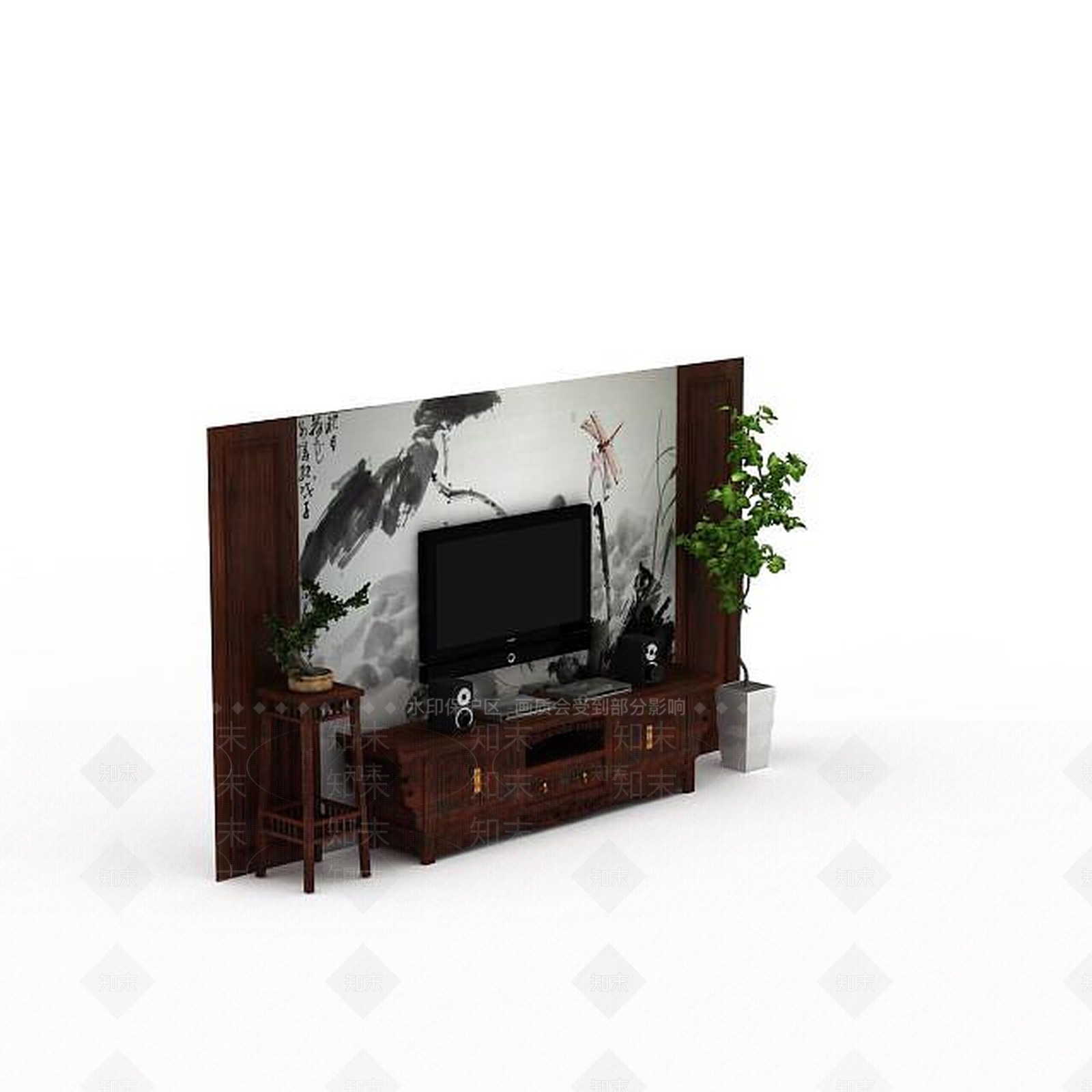 现代电视背景墙3D模型下载【ID:1198067959】