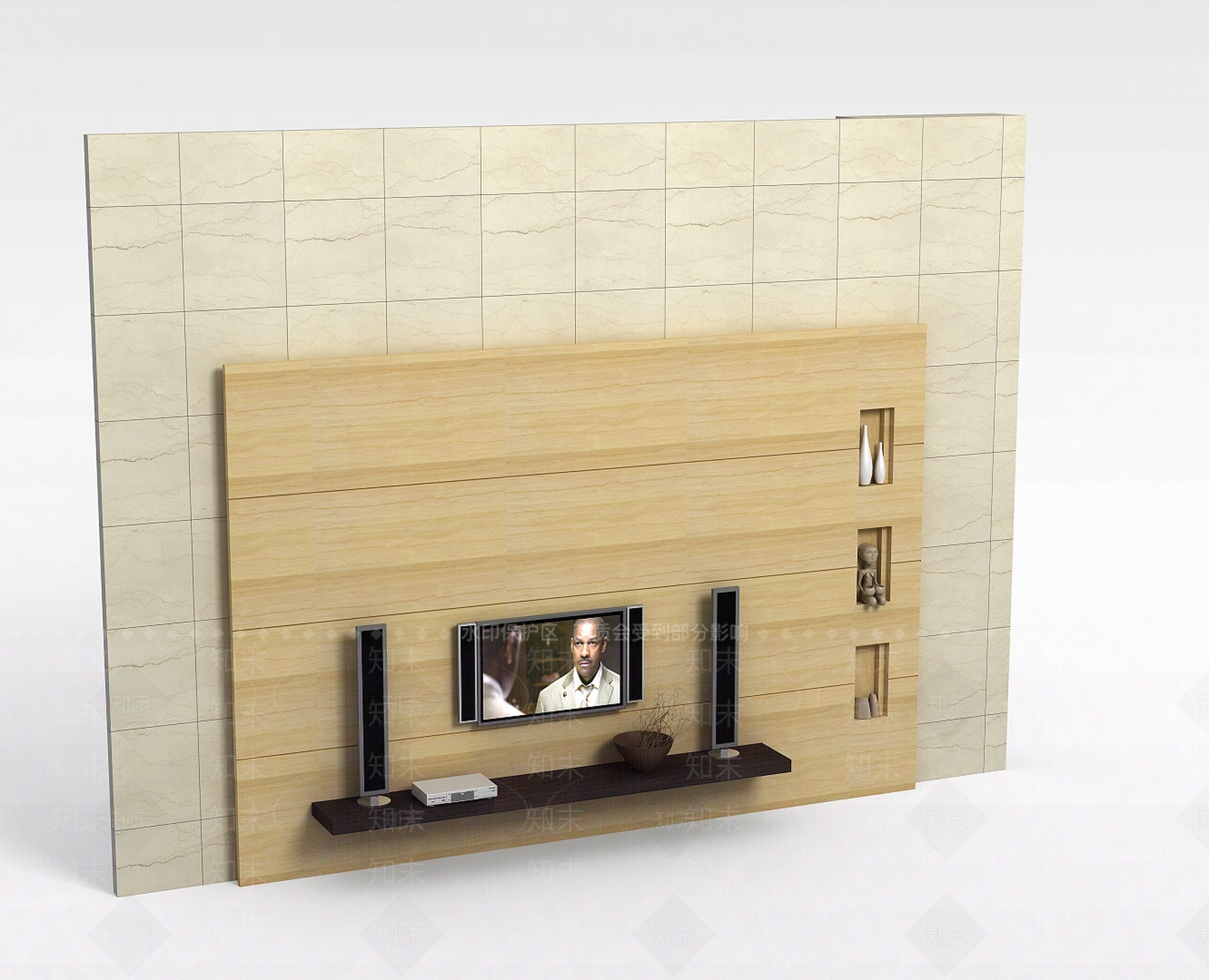 现代电视背景墙3D模型下载【ID:1198068160】
