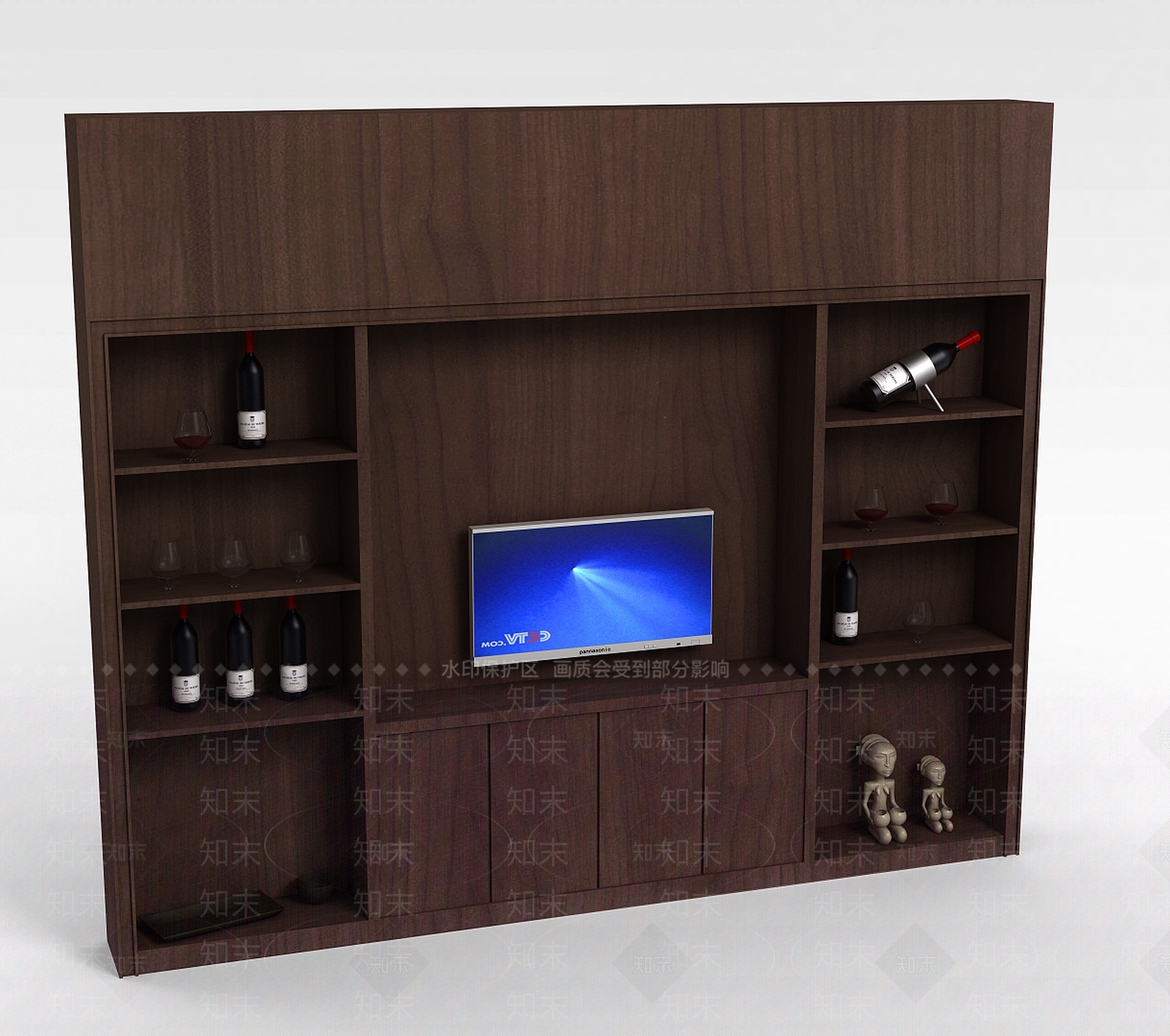 现代客厅电视背景墙3D模型下载【ID:1198068197】