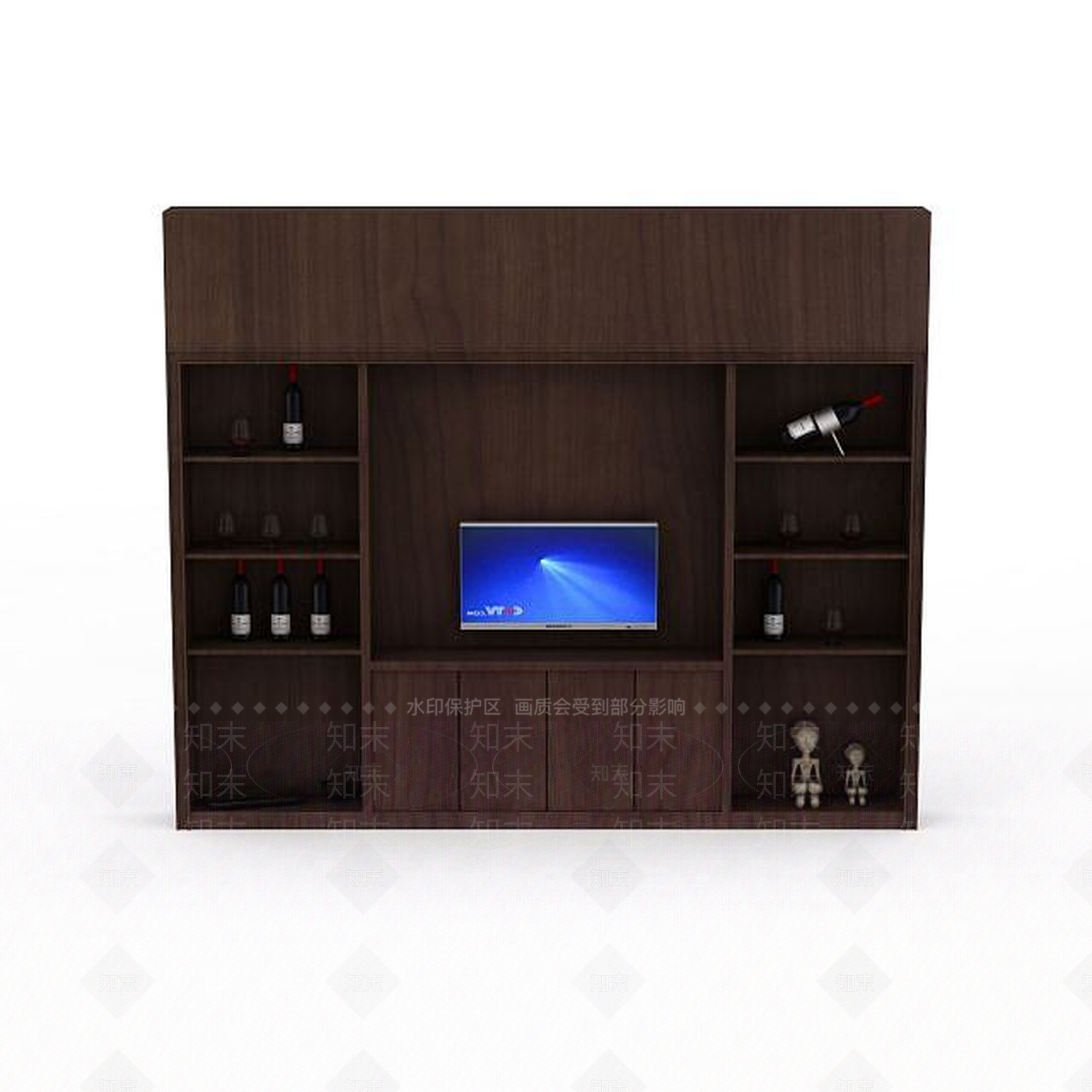 现代客厅电视背景墙3D模型下载【ID:1198068197】