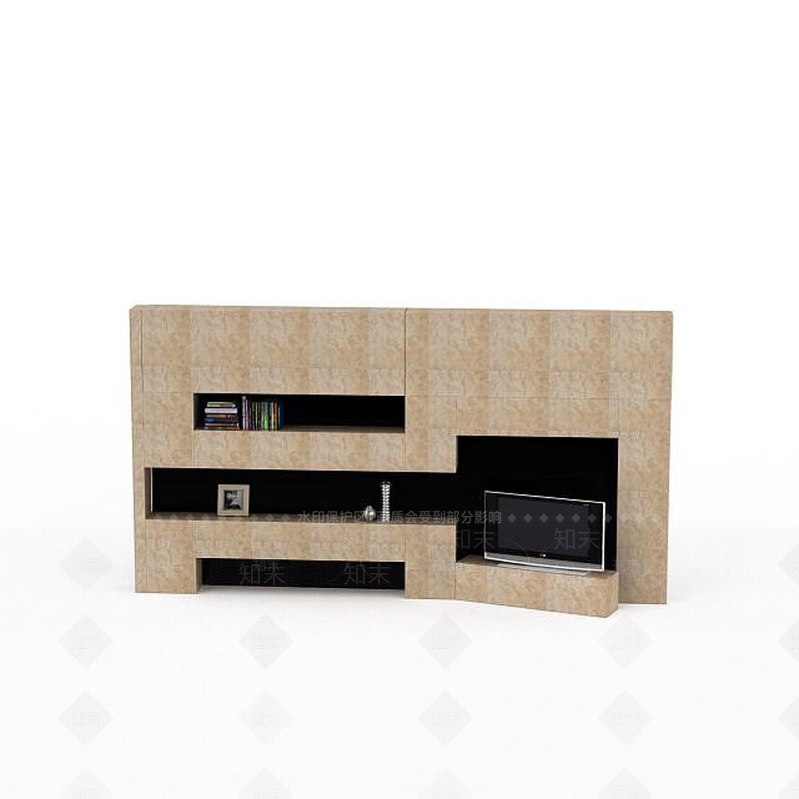 现代客厅电视背景墙3D模型下载【ID:1198068249】