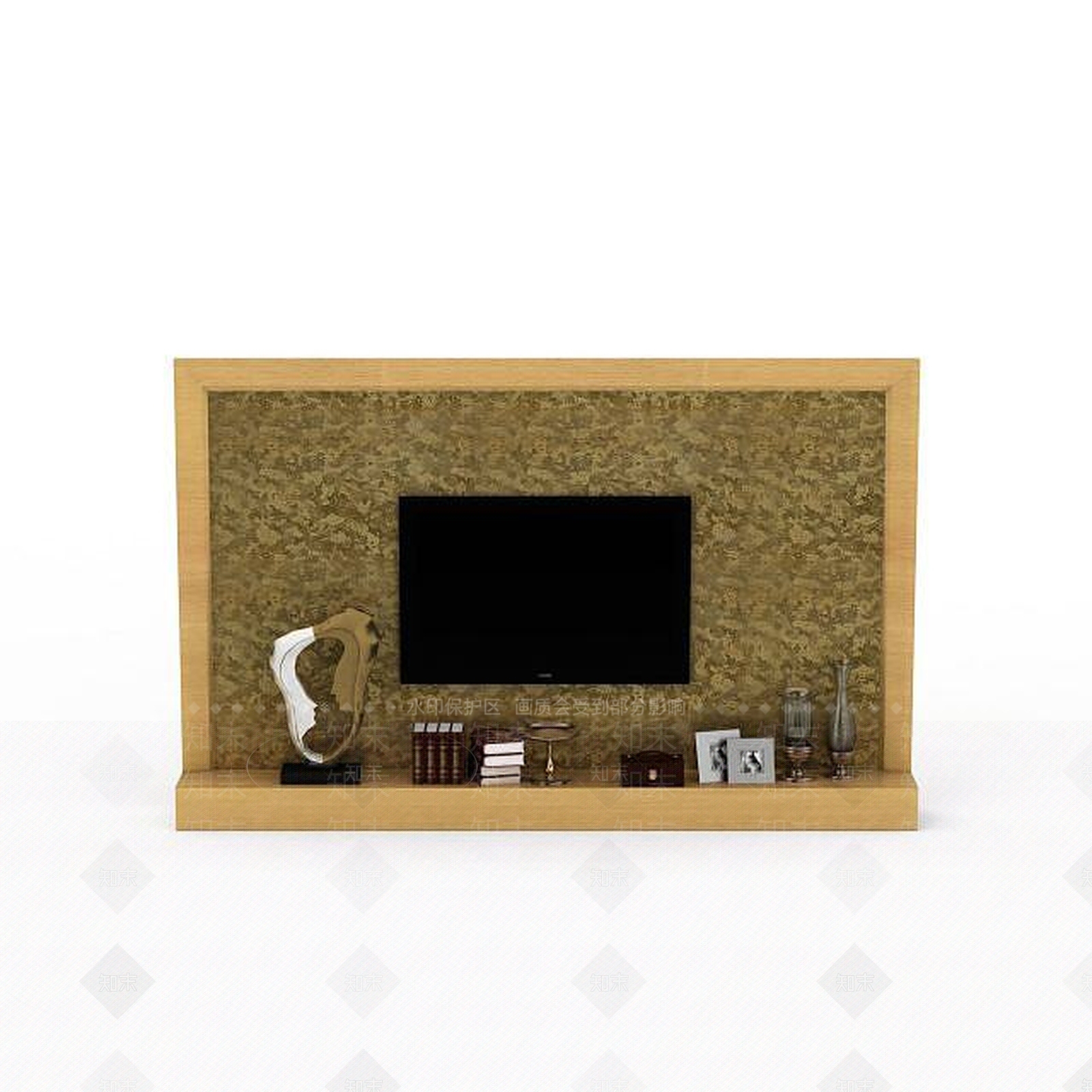 现代客厅电视背景墙3D模型下载【ID:1198068958】