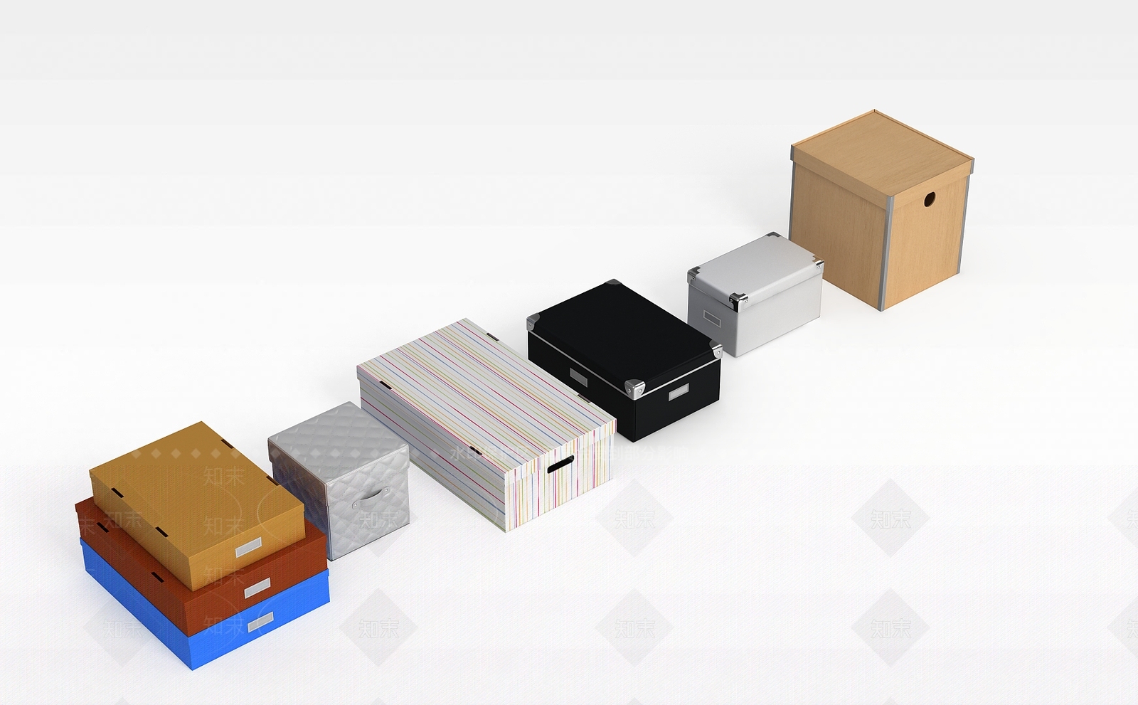 现代纸盒子鞋盒3D模型下载【ID:1198069599】