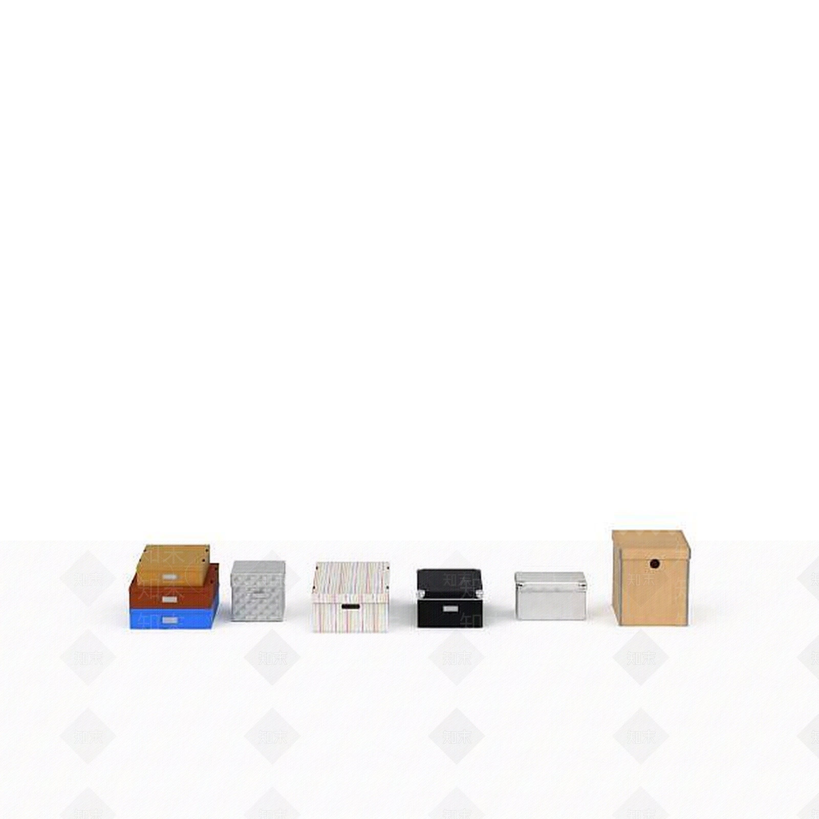 现代纸盒子鞋盒3D模型下载【ID:1198069599】
