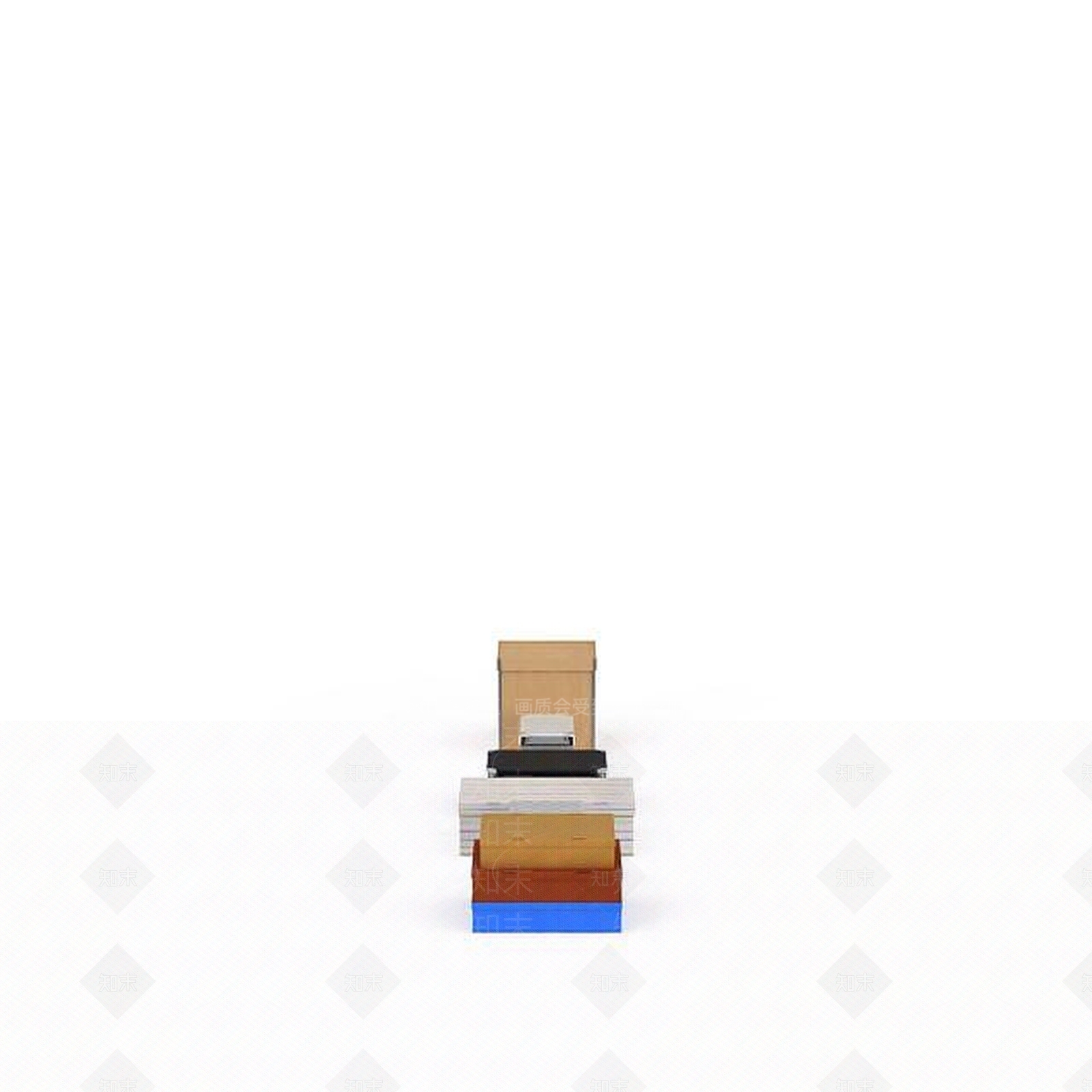 现代纸盒子鞋盒3D模型下载【ID:1198069599】
