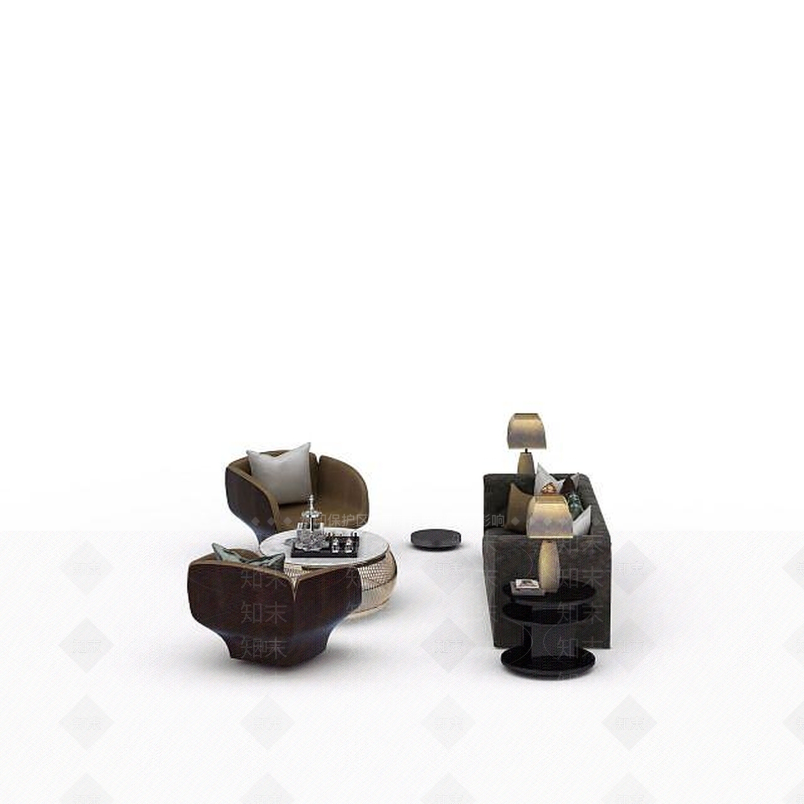 现代室内桌椅组合3D模型下载【ID:1198069758】