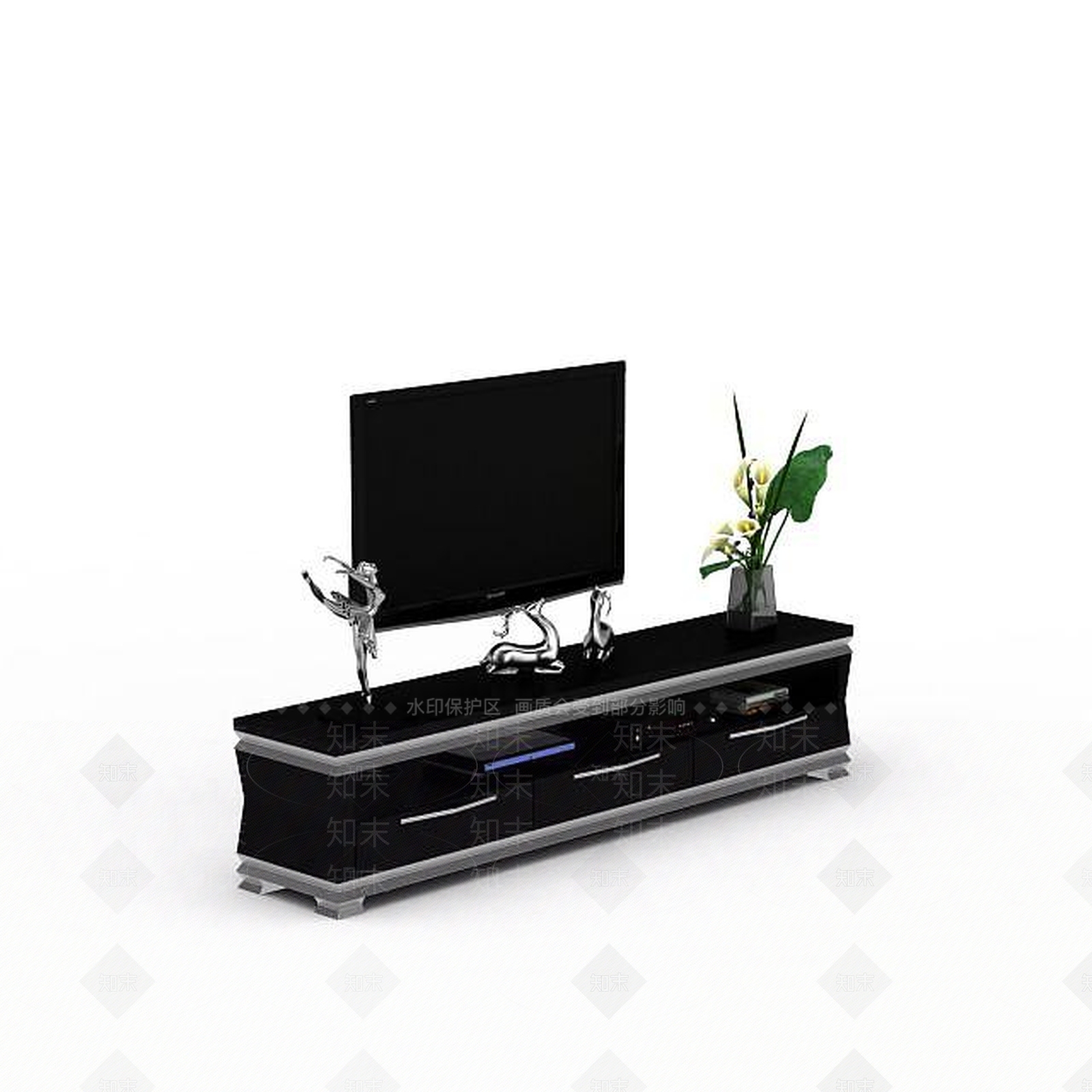 现代客厅电视柜3D模型下载【ID:1198069940】