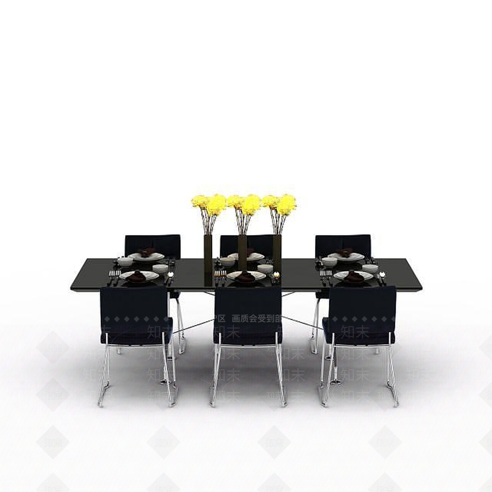 现代桌椅组合3D模型下载【ID:1198071102】