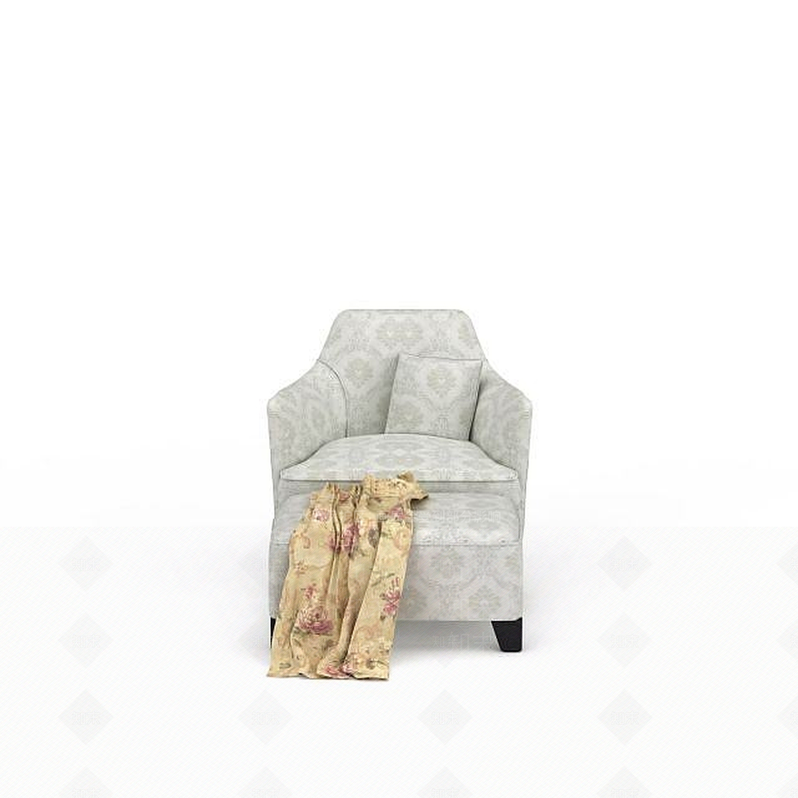 现代布艺单人沙发3D模型下载【ID:1198071358】