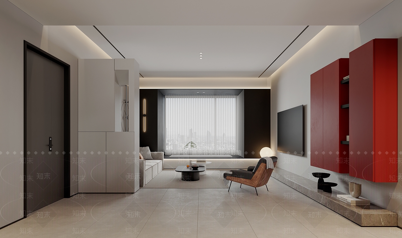 现代极简客餐厅3D模型下载【ID:1198308251】_知末3d模型网