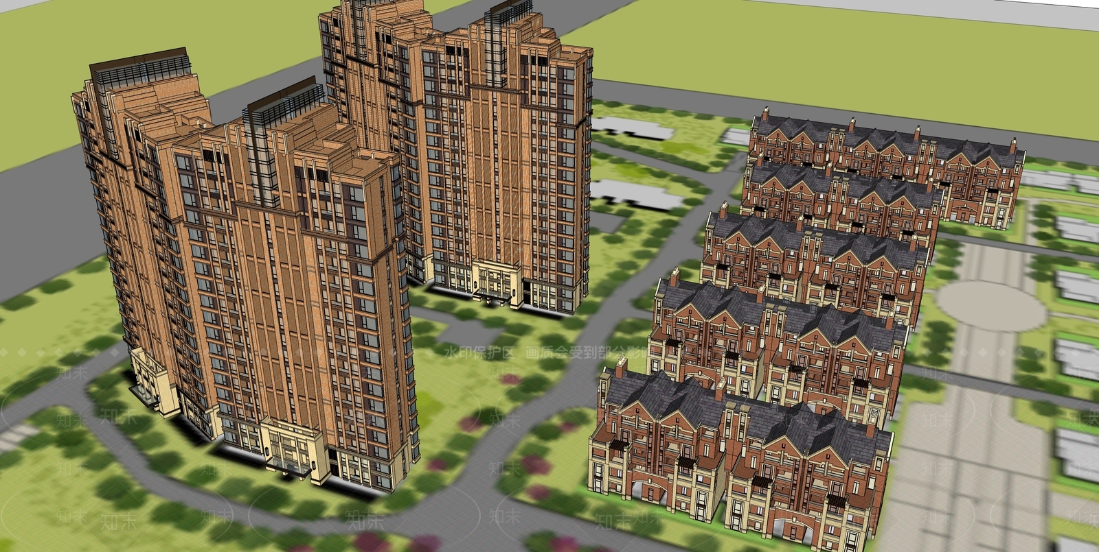 法式高层住宅SU模型下载【ID:1198073709】