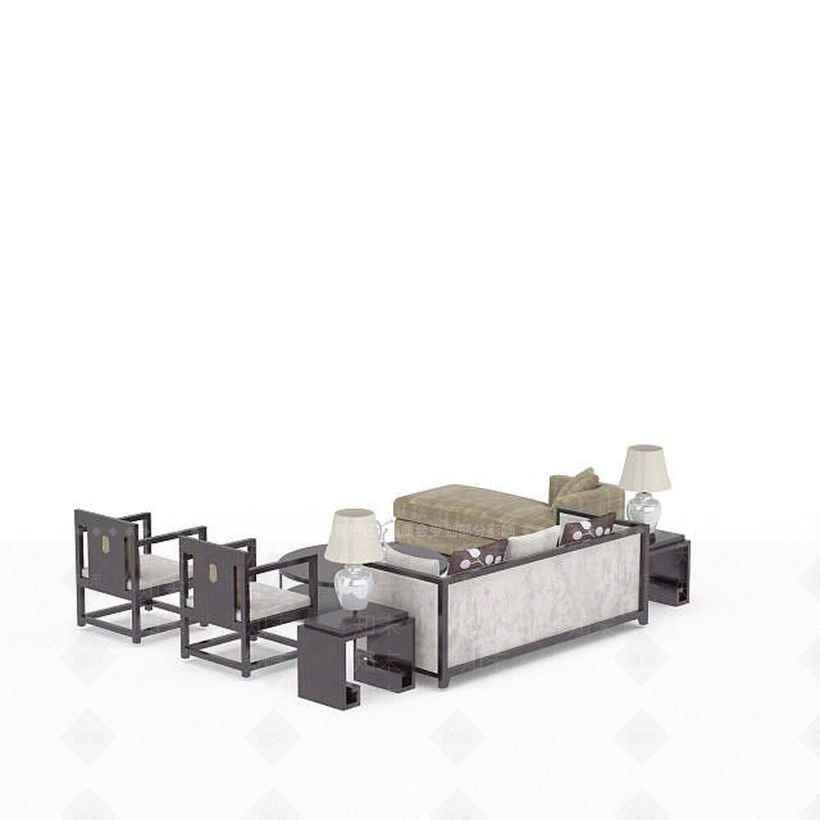 现代简约风格沙发组合3D模型下载【ID:1198073564】