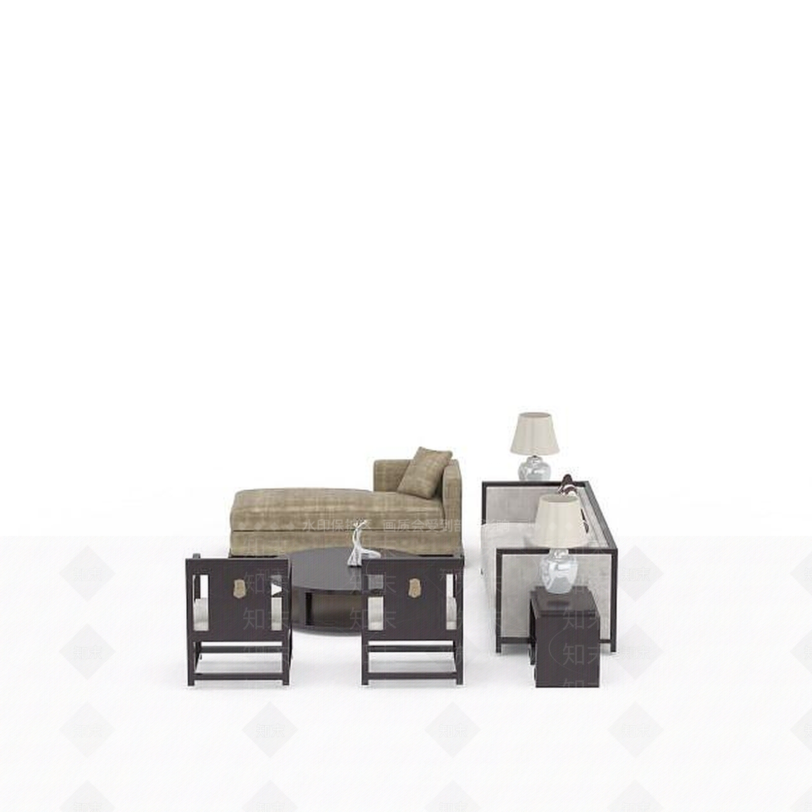 现代简约风格沙发组合3D模型下载【ID:1198073564】