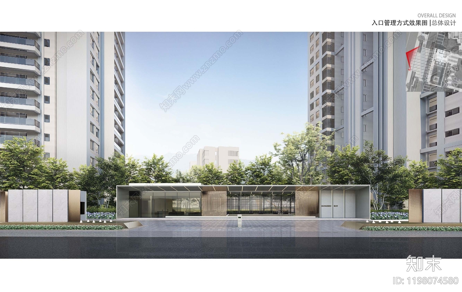 现代新中式小区景观下载【ID:1198074580】