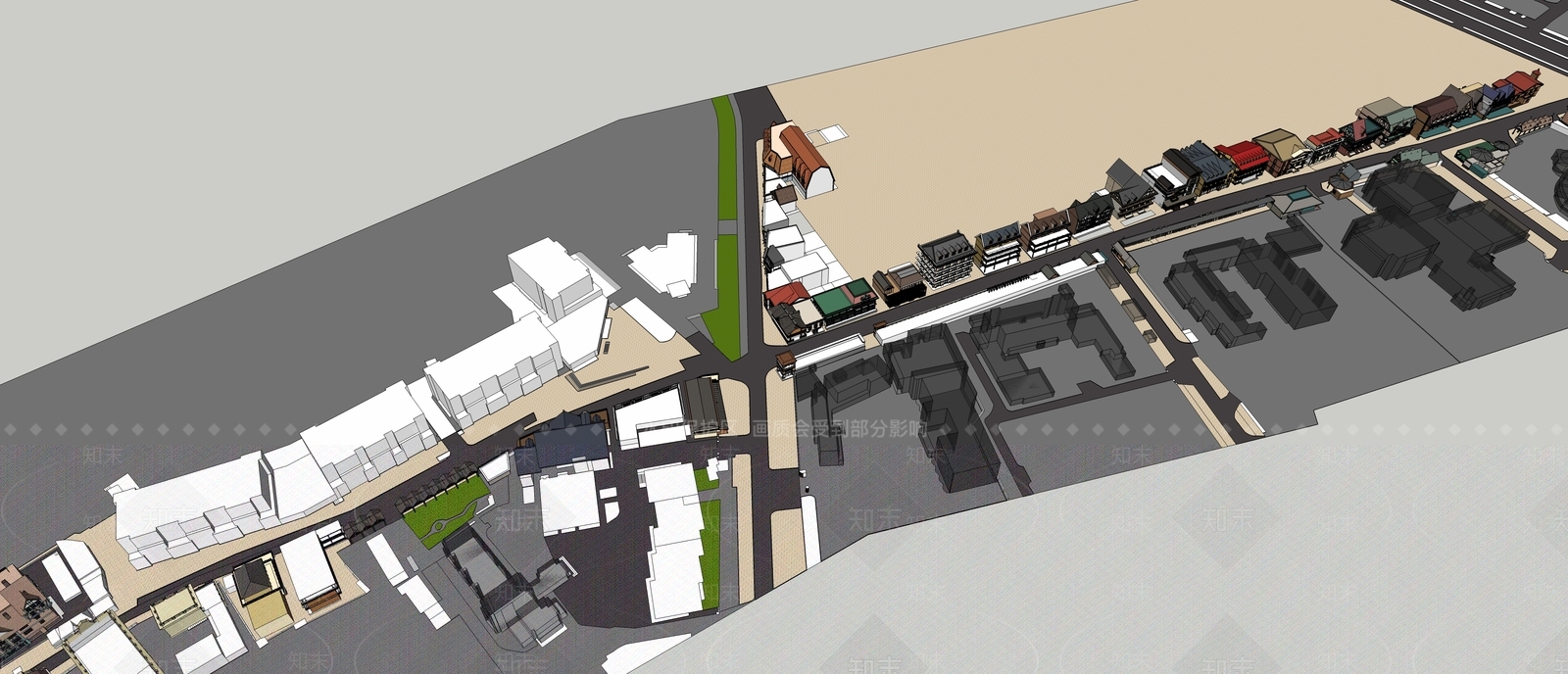 中式商业街SU模型下载【ID:1198075833】