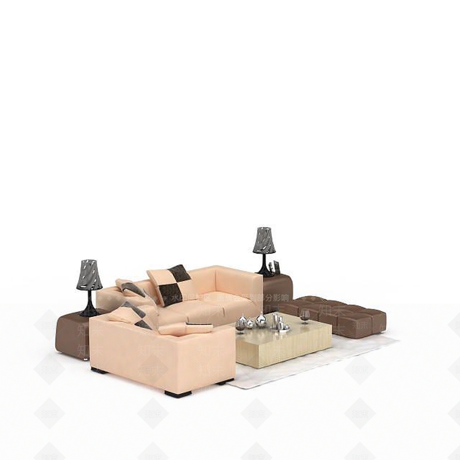 现代客厅休闲沙发3D模型下载【ID:1198075383】