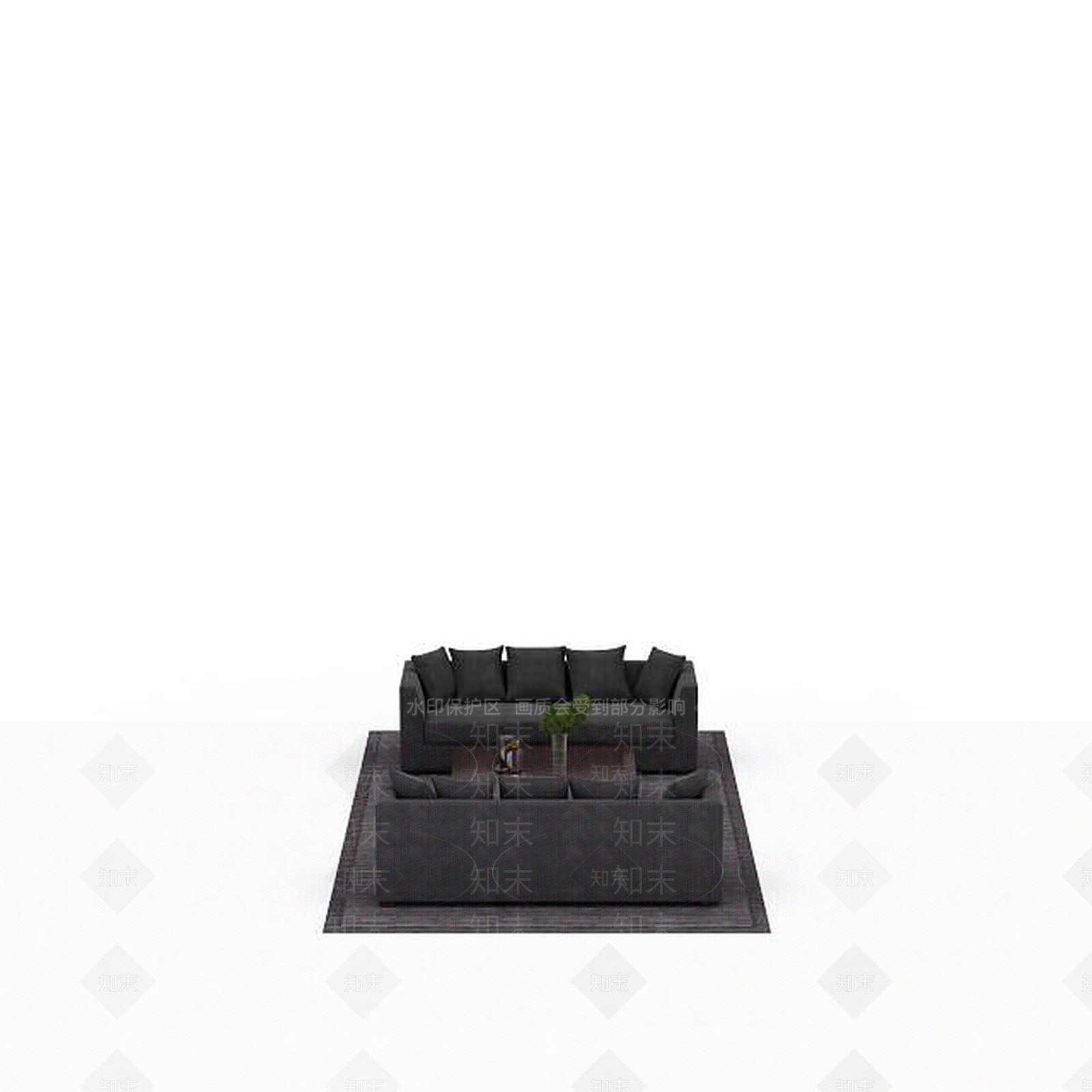 现代简约沙发茶几组合3D模型下载【ID:1198076073】