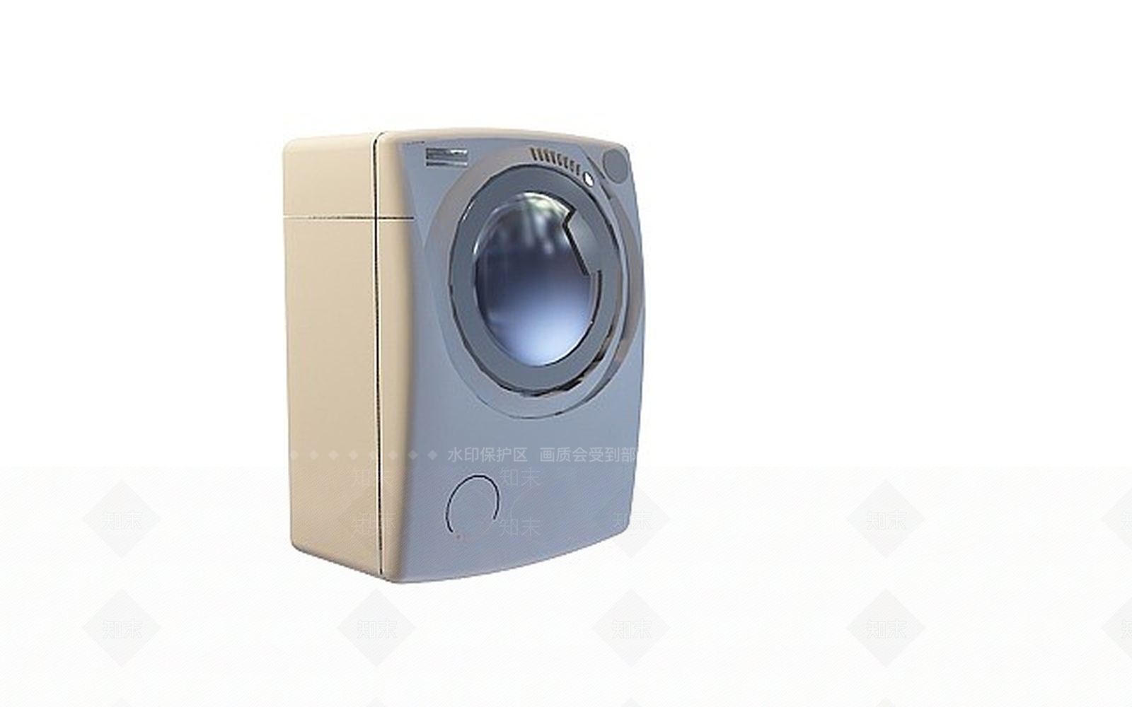 现代卫生间圆桶洗衣机3D模型下载【ID:1198077195】