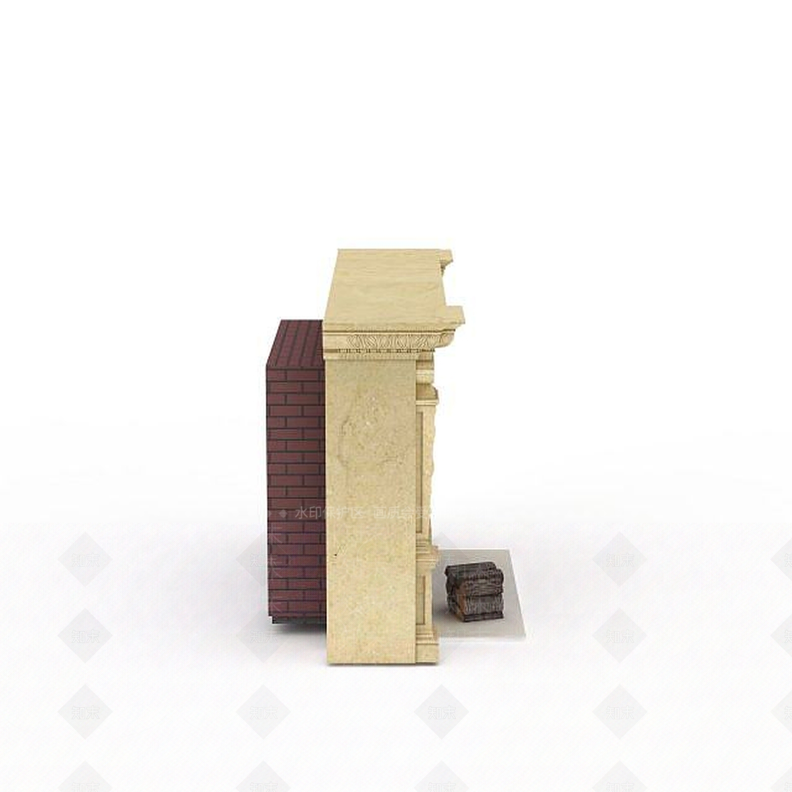现代室内真火壁炉3D模型下载【ID:1198077461】